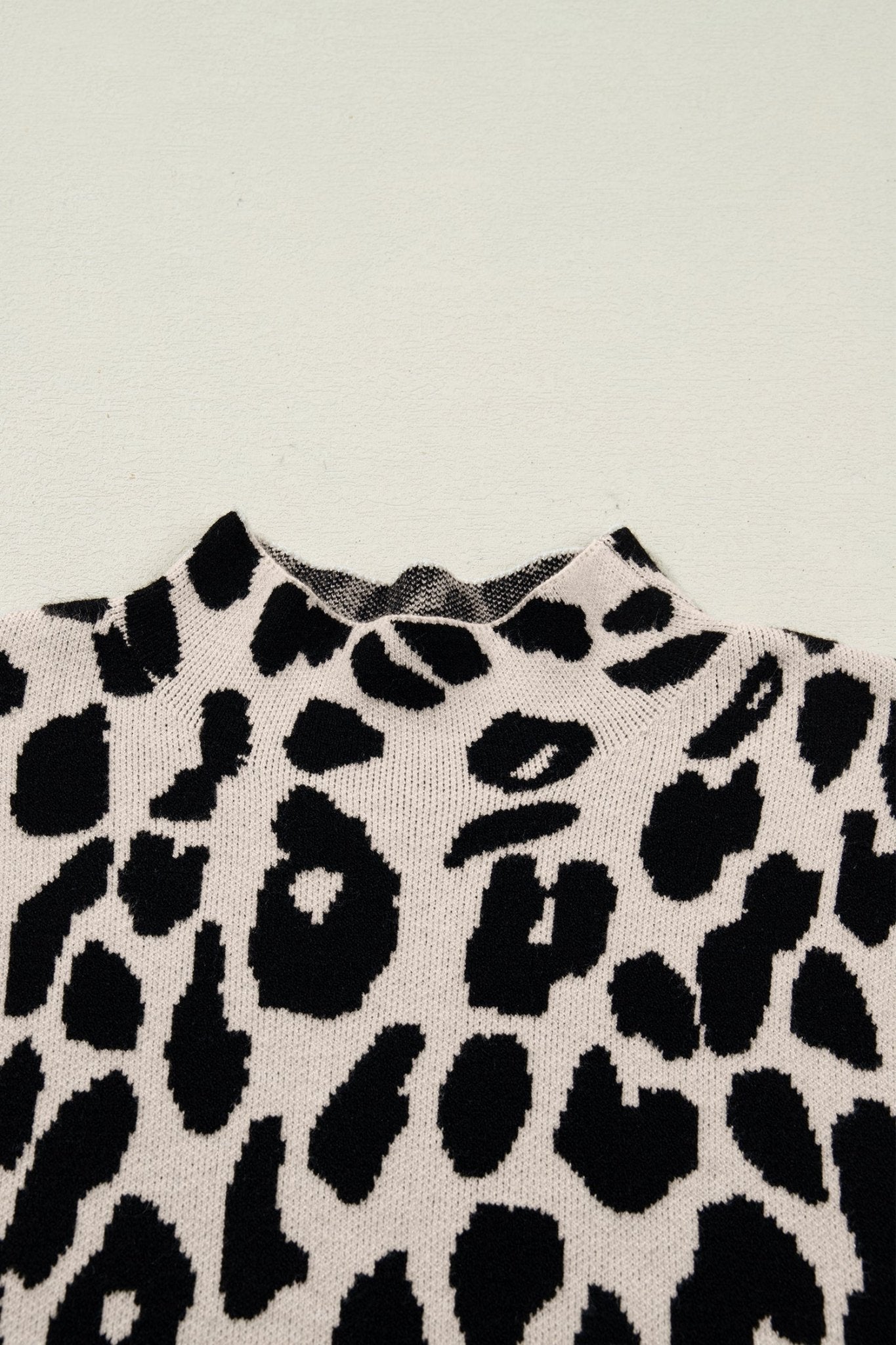 Leopard Mock Neck Short Sleeve Sweater - Rooted & Reckless Co.