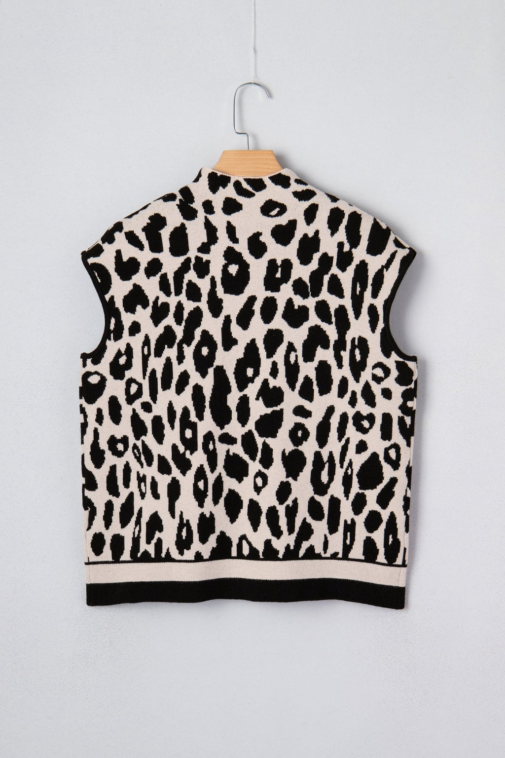 Leopard Mock Neck Short Sleeve Sweater - Rooted & Reckless Co.