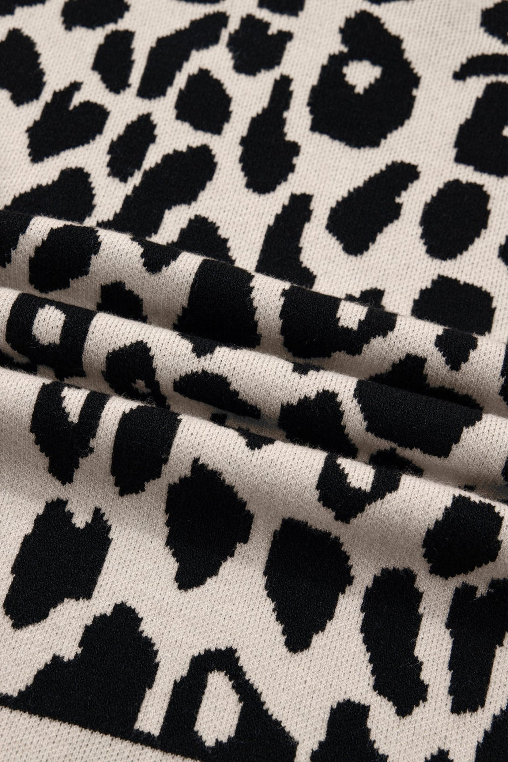 Leopard Mock Neck Short Sleeve Sweater - Rooted & Reckless Co.