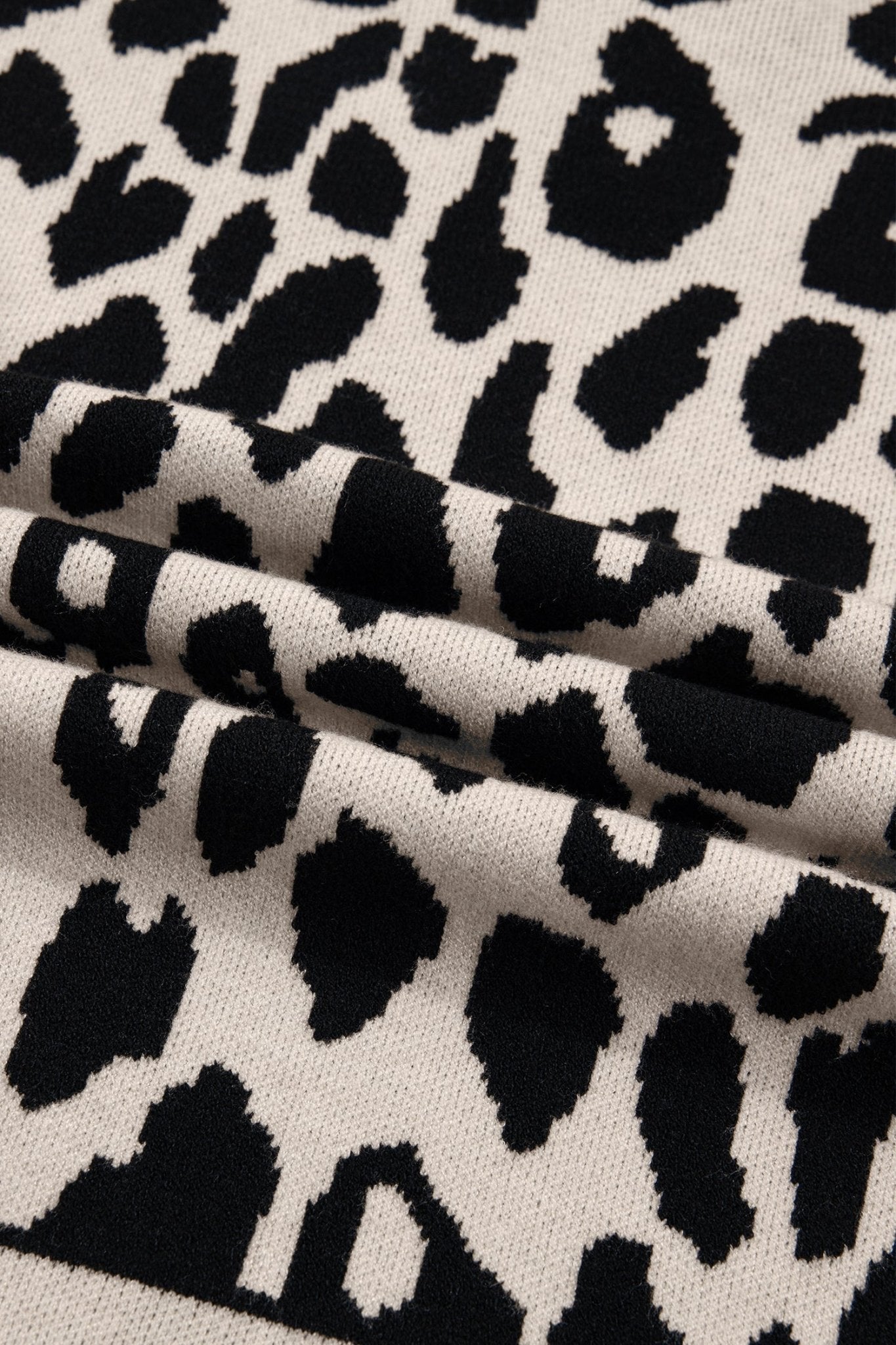 Leopard Mock Neck Short Sleeve Sweater - Rooted & Reckless Co.