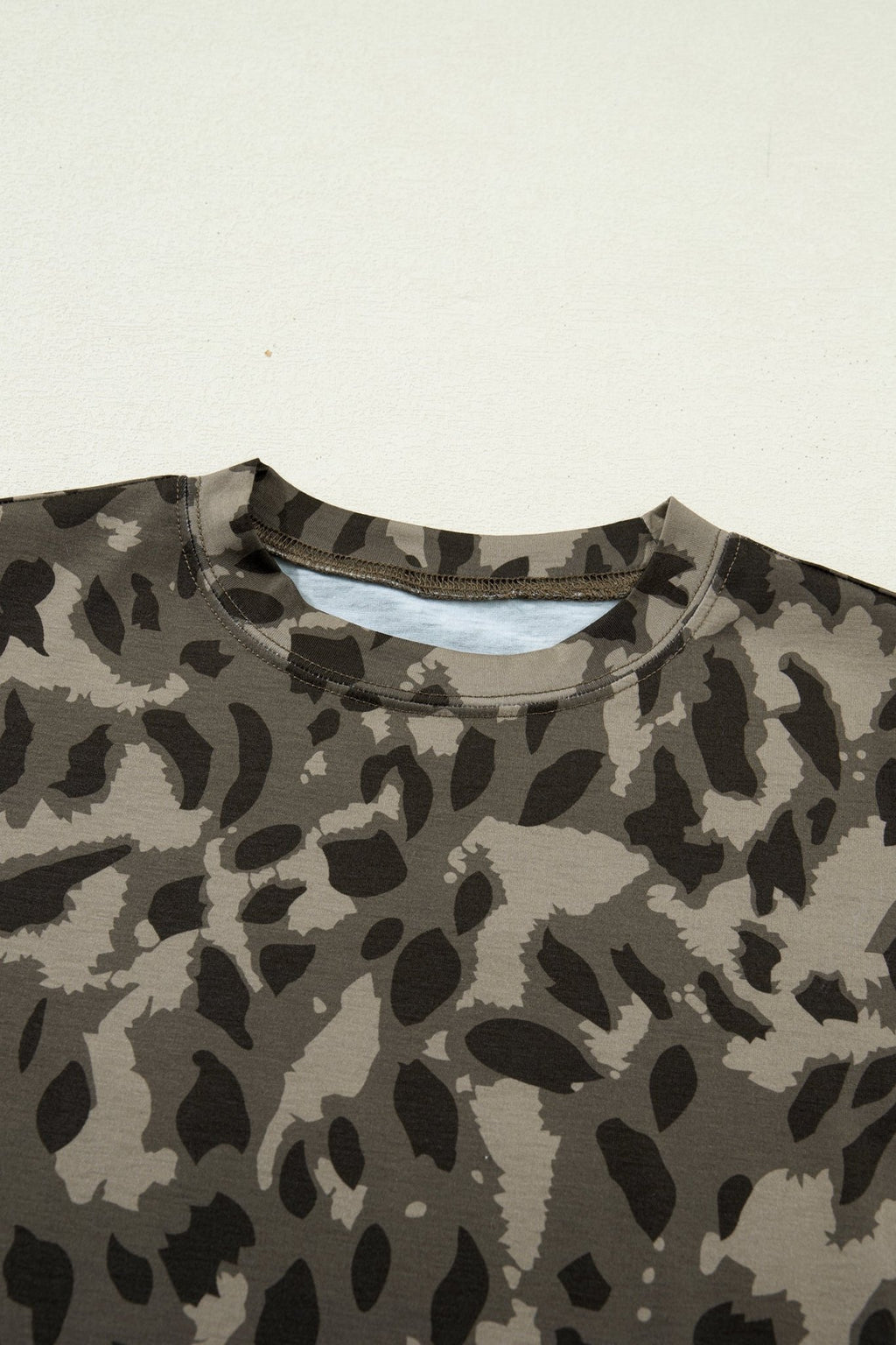 Leopard Mock Neck Short Sleeve Tee - Rooted & Reckless Co.