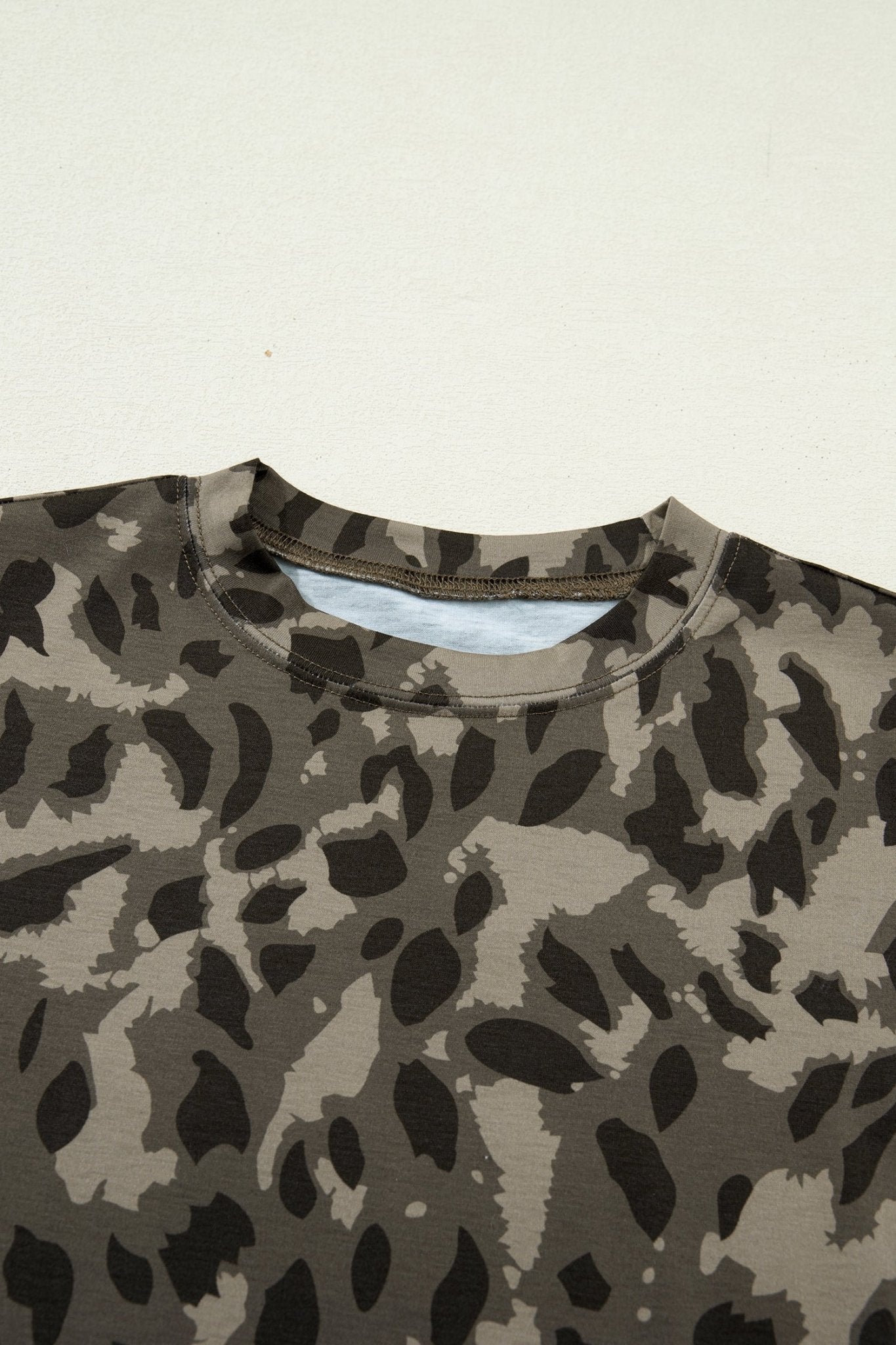 Leopard Mock Neck Short Sleeve Tee - Rooted & Reckless Co.