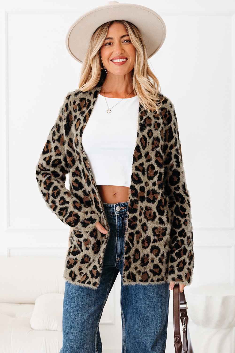 Leopard Open-Front Cardigan - Rooted & Reckless Co.