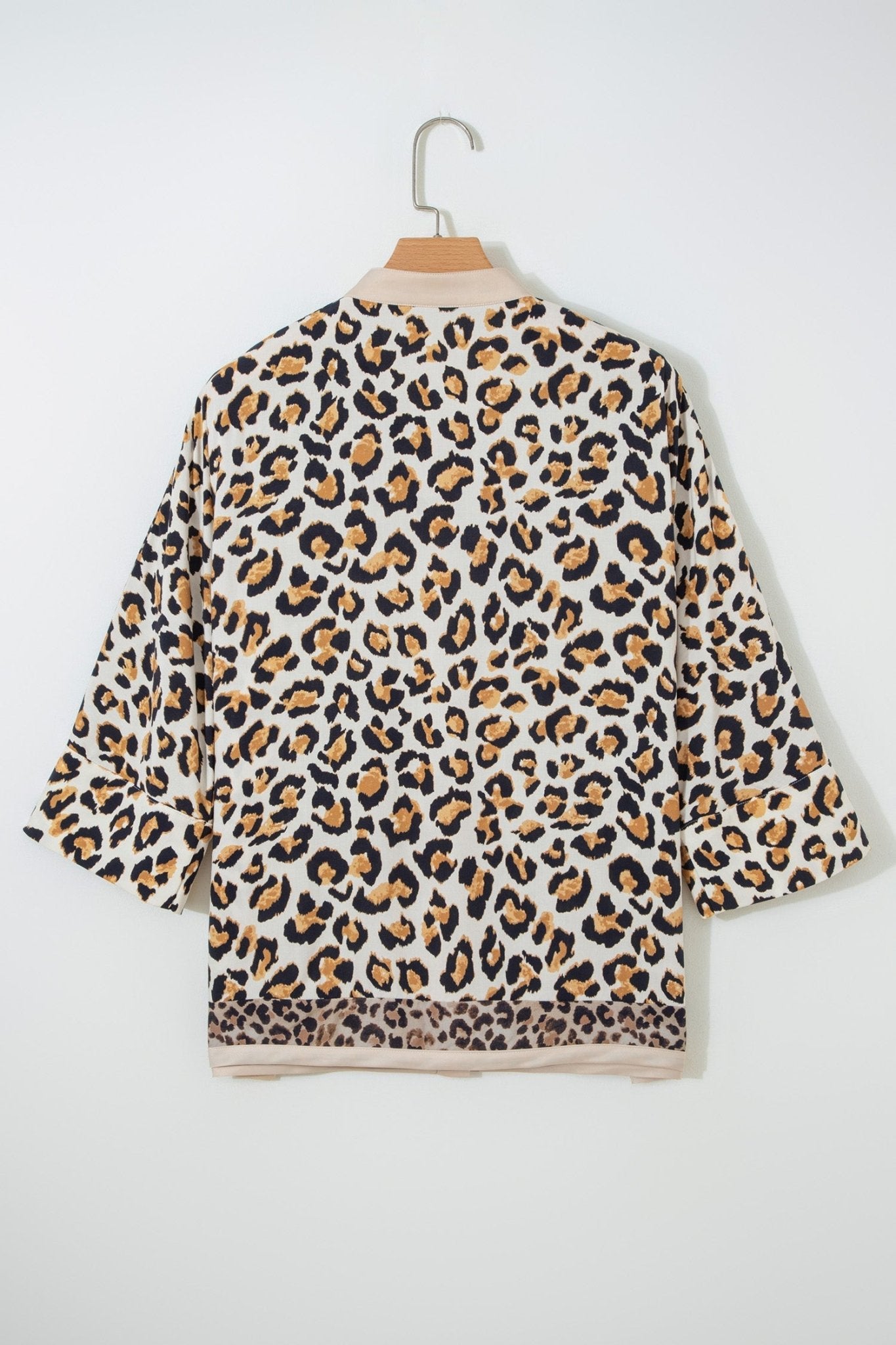 Leopard Patchwork 3/4 Sleeve Buttoned Shirt - Rooted & Reckless Co.