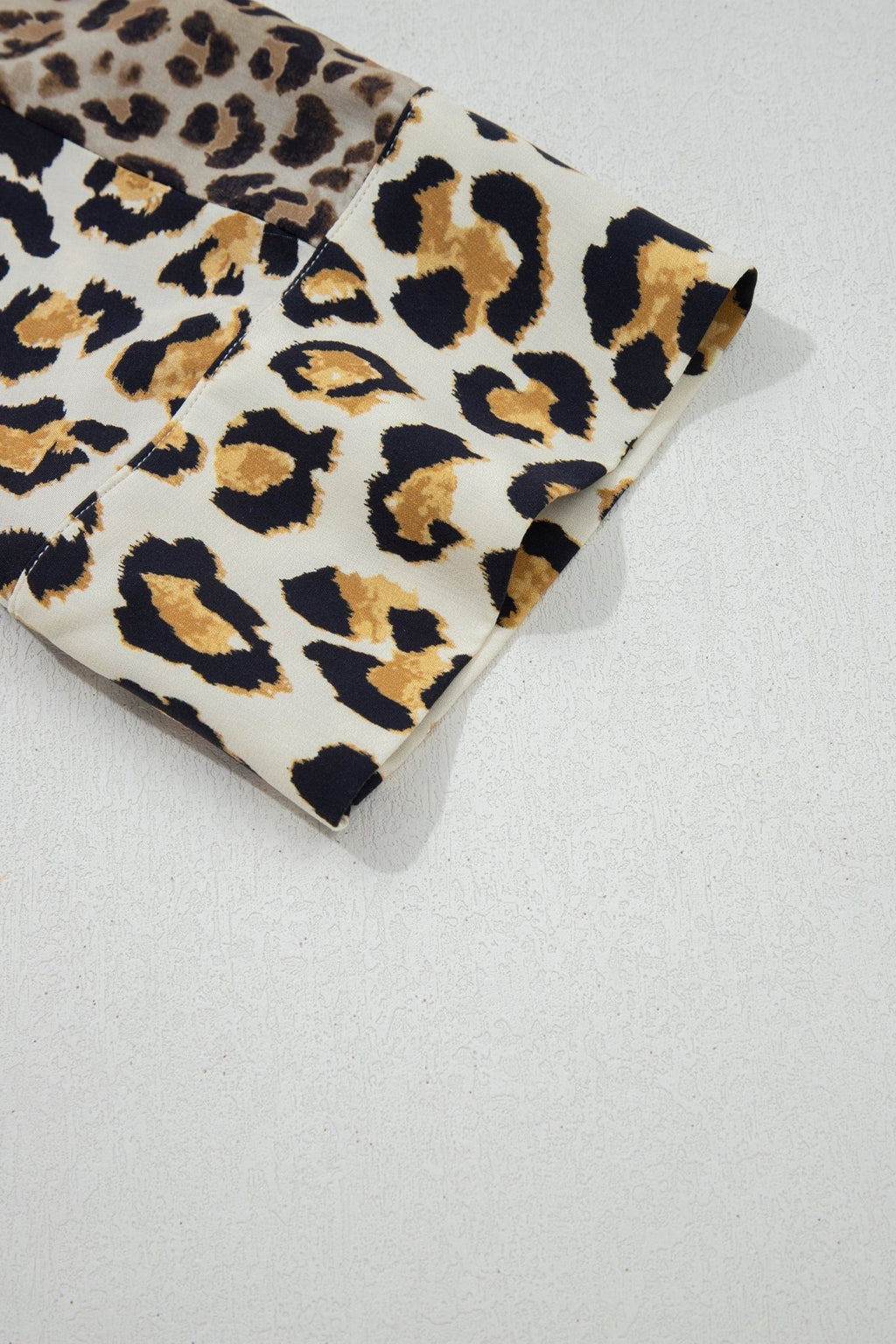 Leopard Patchwork 3/4 Sleeve Buttoned Shirt - Rooted & Reckless Co.