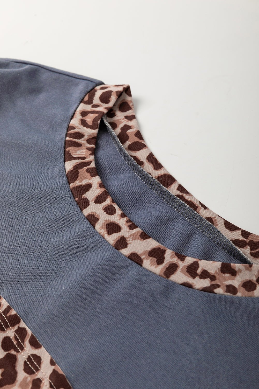 Leopard Patchwork Colorblock Drop Shoulder Top - Rooted & Reckless Co.