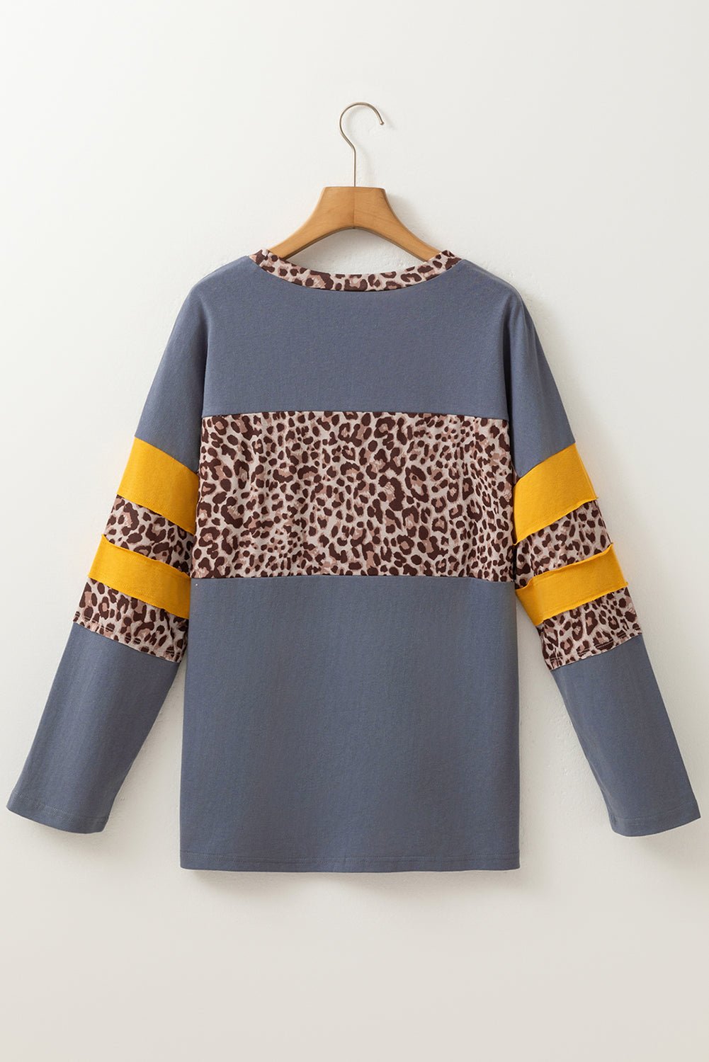 Leopard Patchwork Colorblock Drop Shoulder Top - Rooted & Reckless Co.