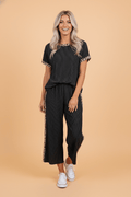 Leopard Patchwork Corded Knit Top & Crop Pants Set - Rooted & Reckless Co.