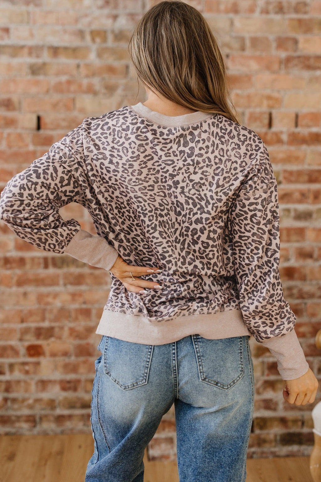 Leopard Patchwork Crew Neck Sweatshirt - Rooted & Reckless Co.