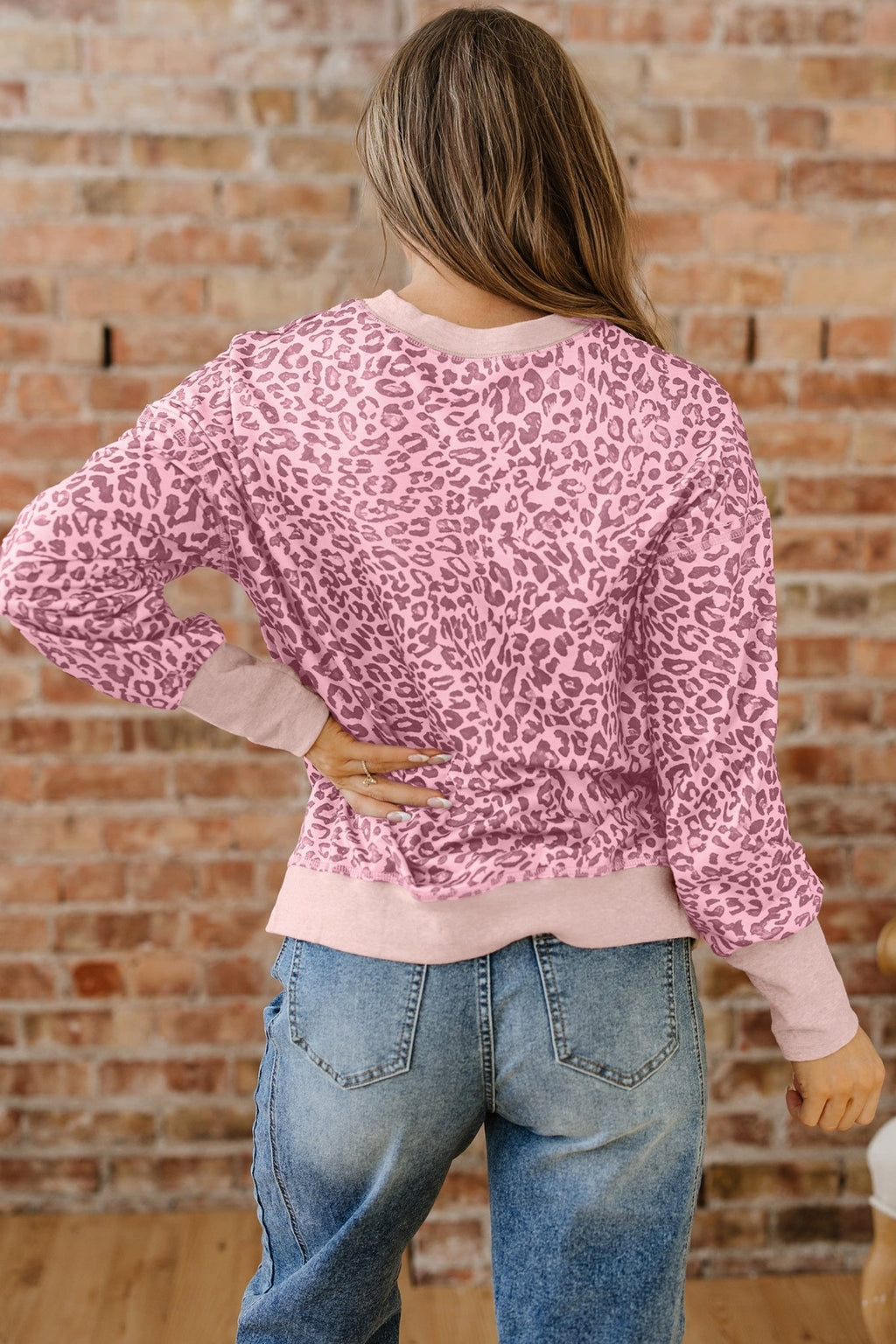 Leopard Patchwork Crew Neck Sweatshirt - Rooted & Reckless Co.