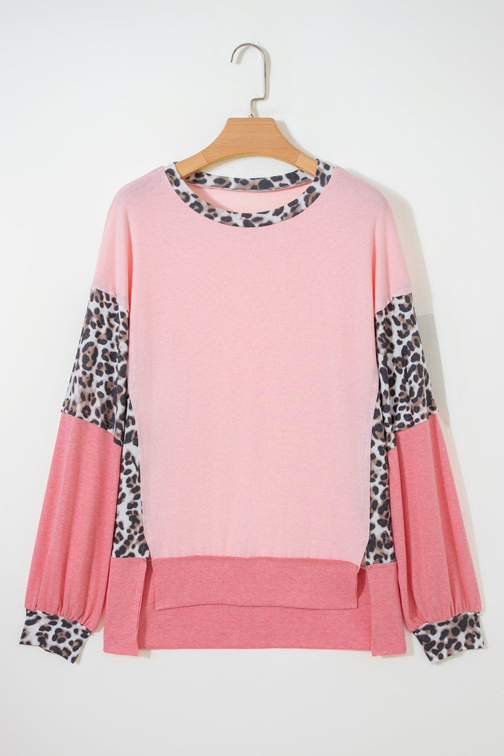 Leopard Patchwork Dolman Sleeve Sweatshirt - Rooted & Reckless Co.