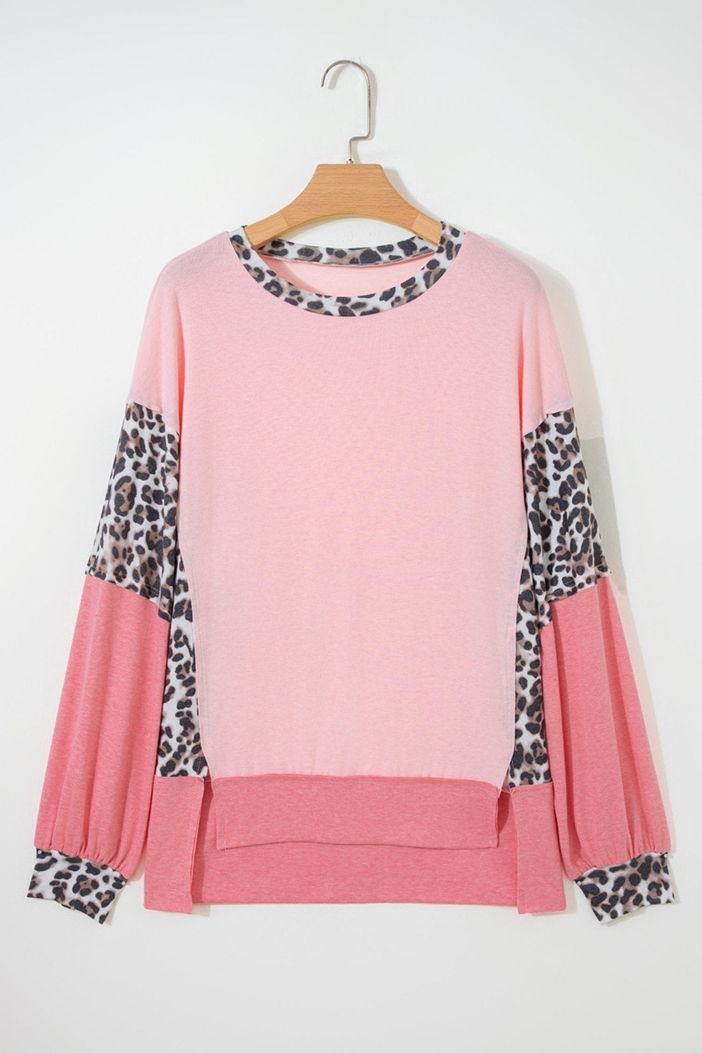 Leopard Patchwork Dolman Sleeve Sweatshirt - Rooted & Reckless Co.