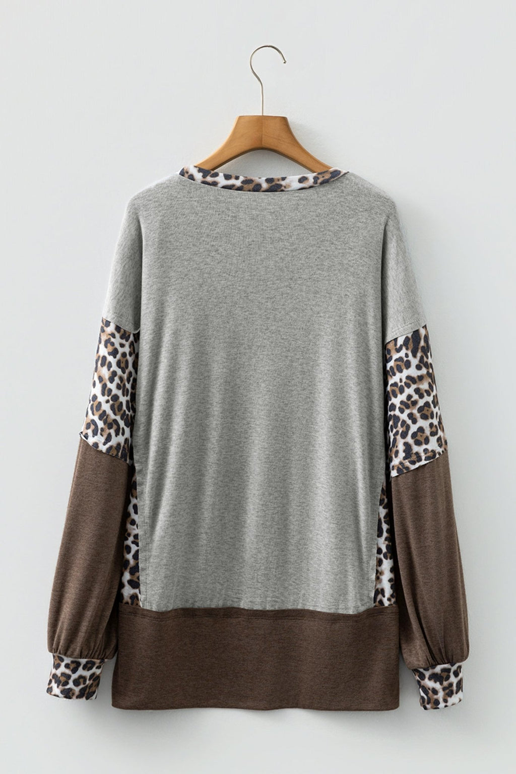 Leopard Patchwork Dolman Sleeve Sweatshirt - Rooted & Reckless Co.