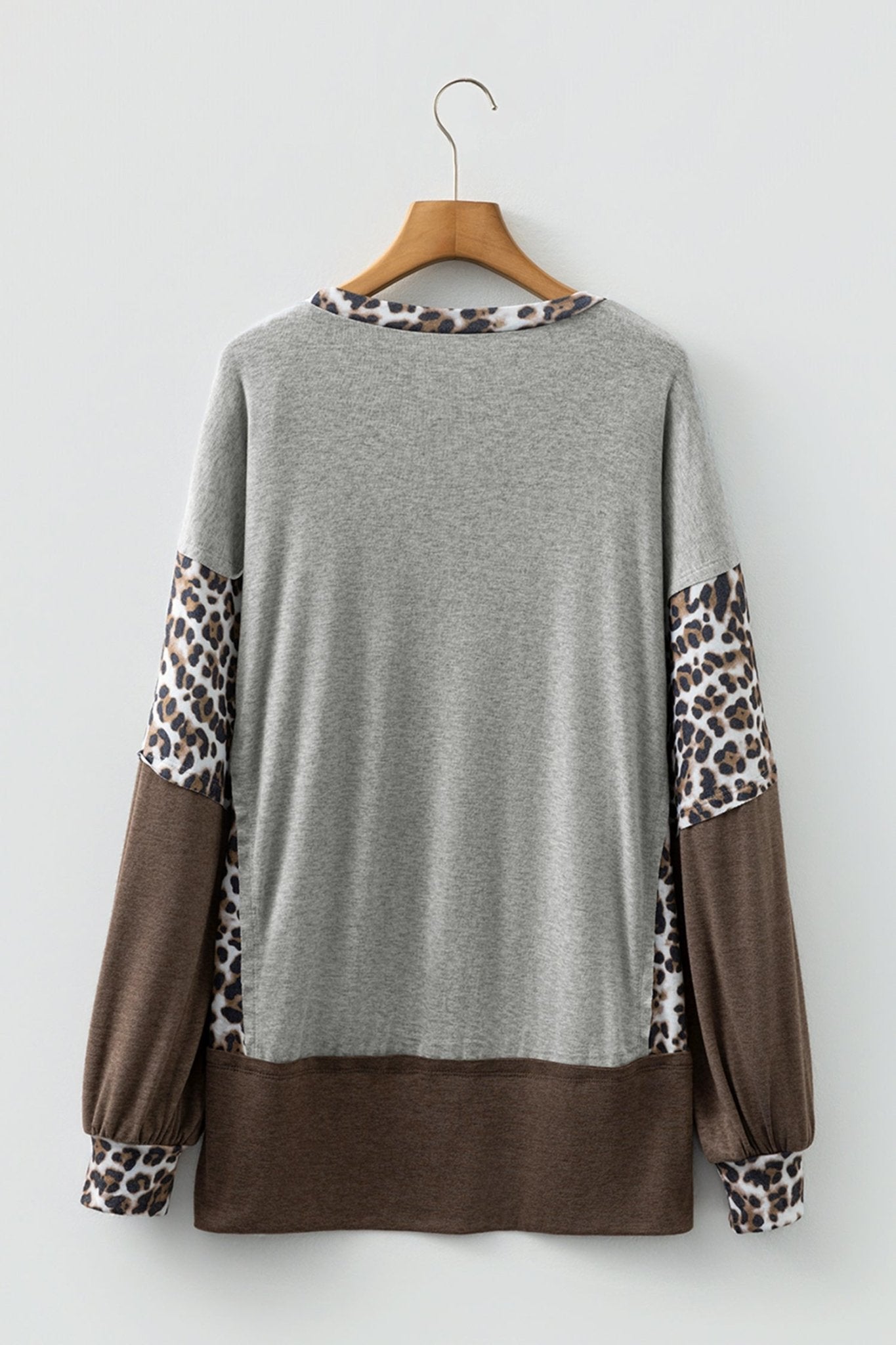 Leopard Patchwork Dolman Sleeve Sweatshirt - Rooted & Reckless Co.