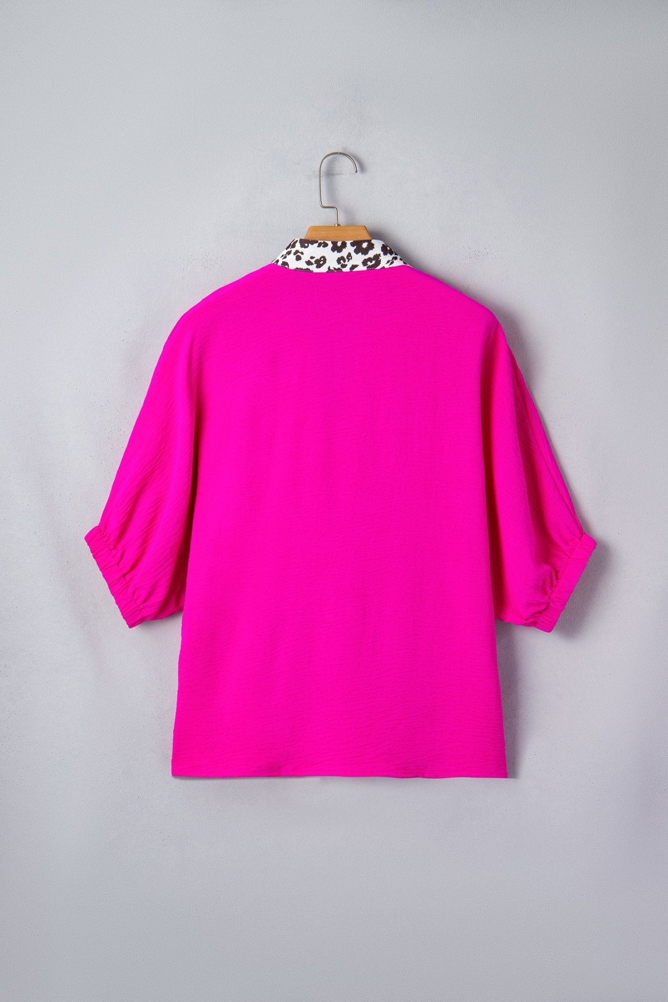 Leopard Patchwork Dolman Sleeve V-Neck Blouse - Rooted & Reckless Co.
