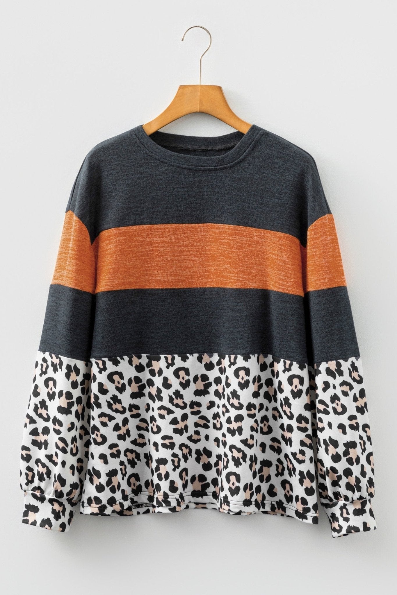 Leopard Patchwork Long Sleeve Top - Rooted & Reckless Co.