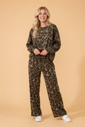 Leopard Patchwork Pullover and Drawstring Pant Set - Rooted & Reckless Co.