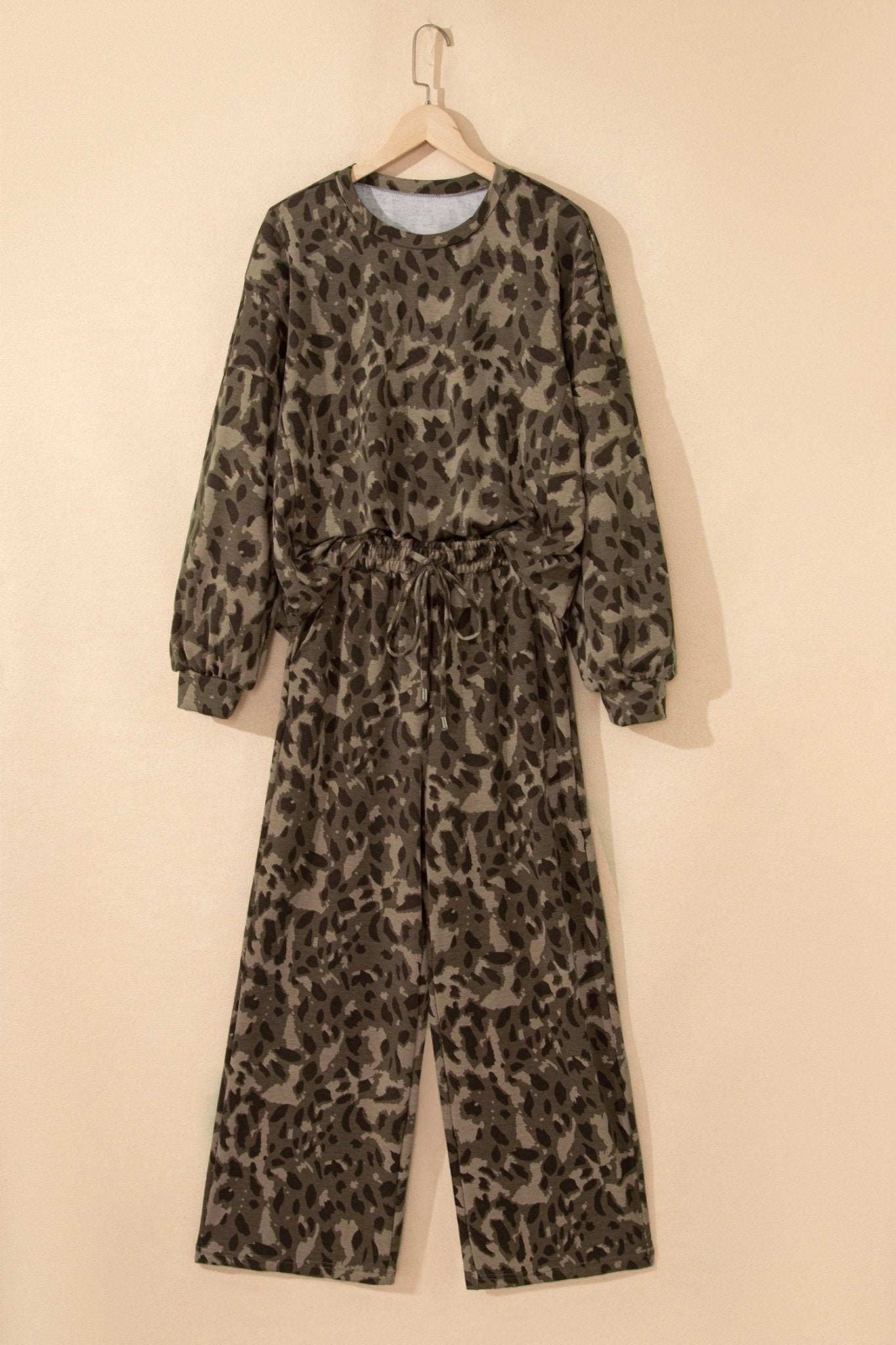Leopard Patchwork Pullover and Drawstring Pant Set - Rooted & Reckless Co.