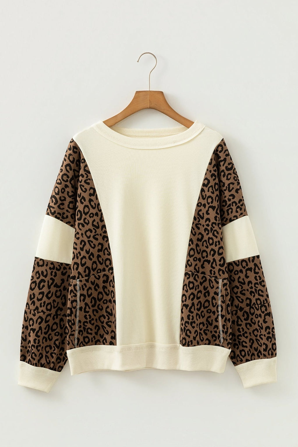 Leopard Patchwork Raw Seam Colorblock Top - Rooted & Reckless Co.