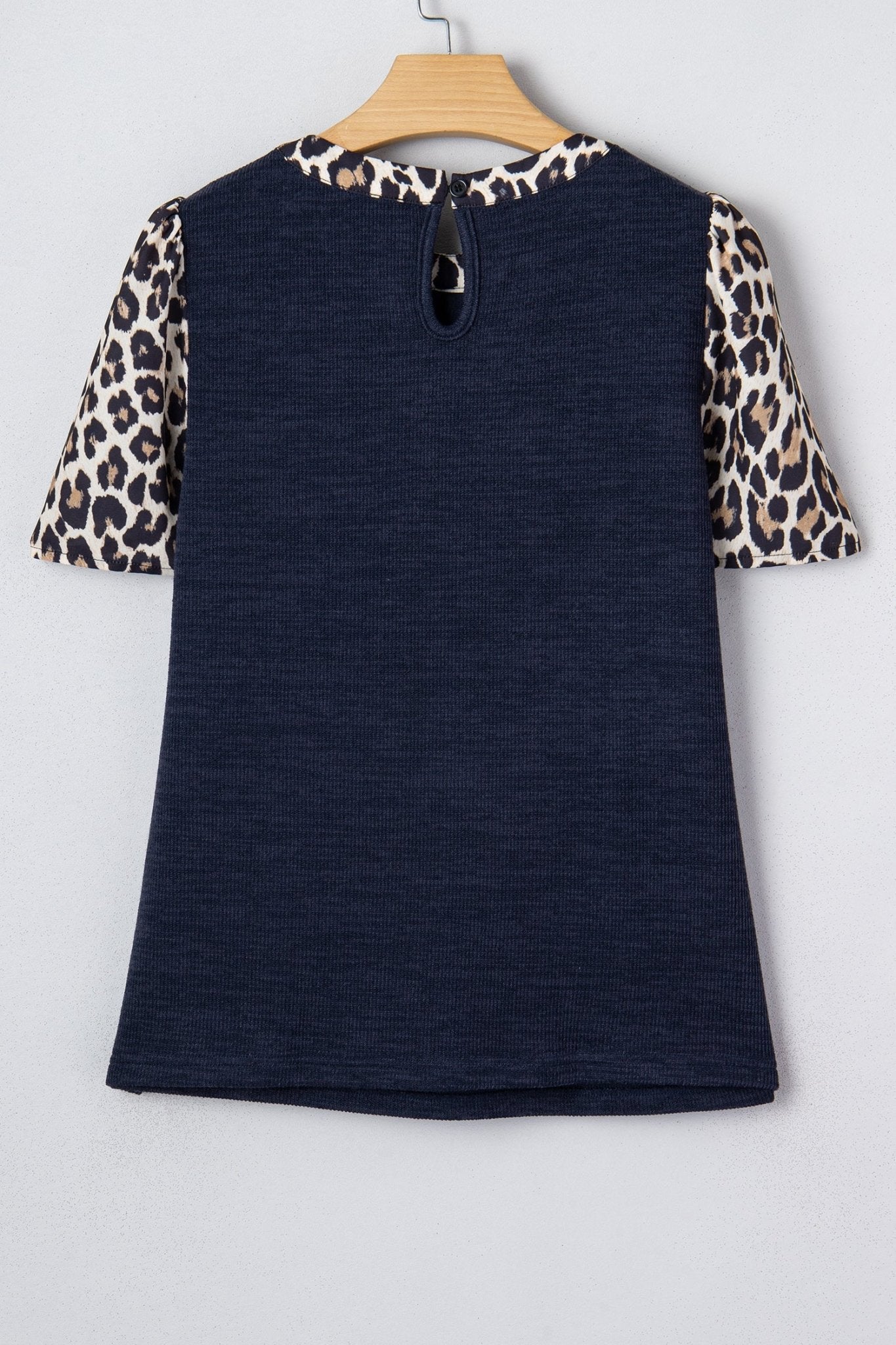 Leopard Patchwork Ribbed Short Sleeve Top - Rooted & Reckless Co.