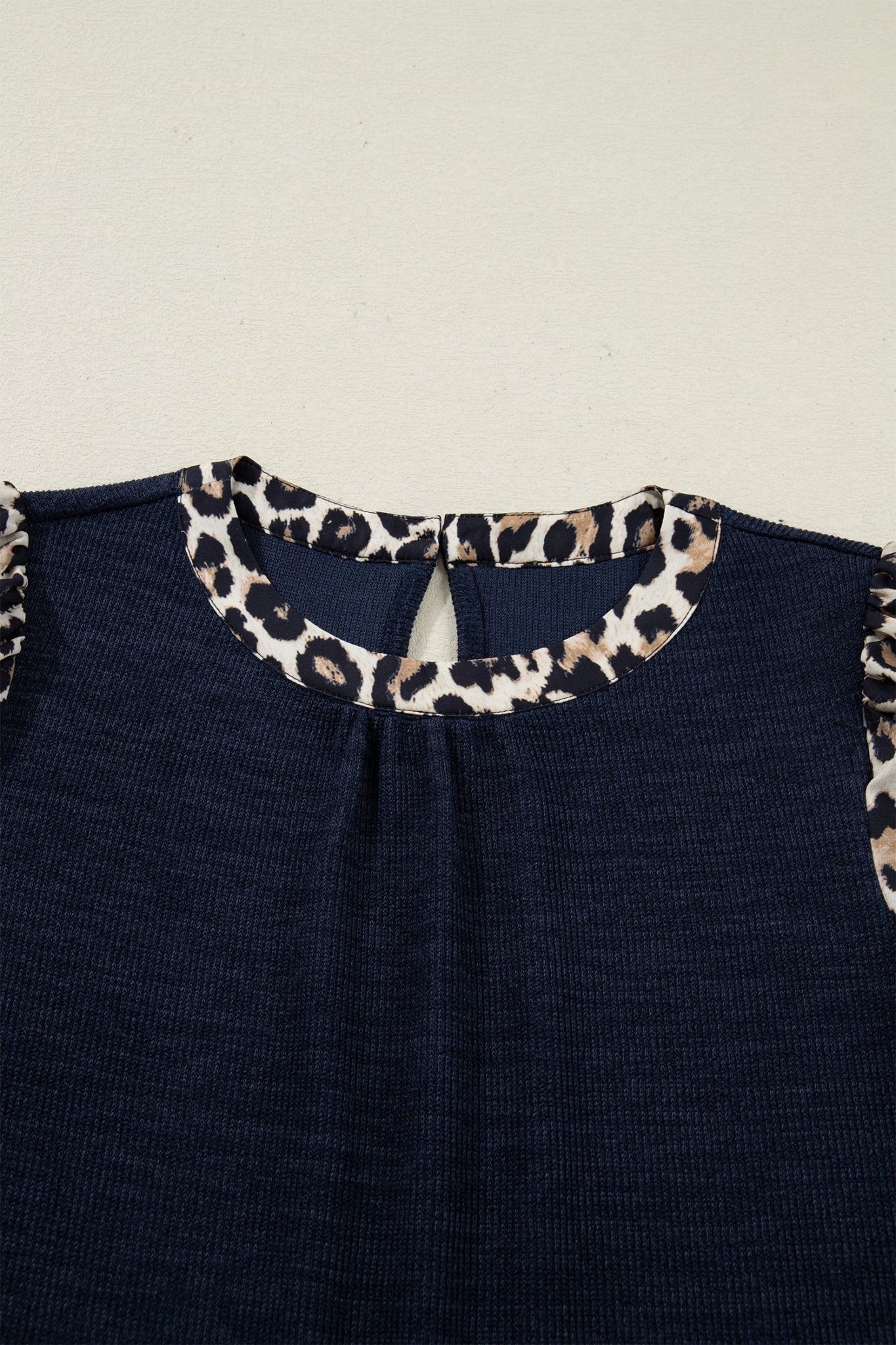 Leopard Patchwork Ribbed Short Sleeve Top - Rooted & Reckless Co.