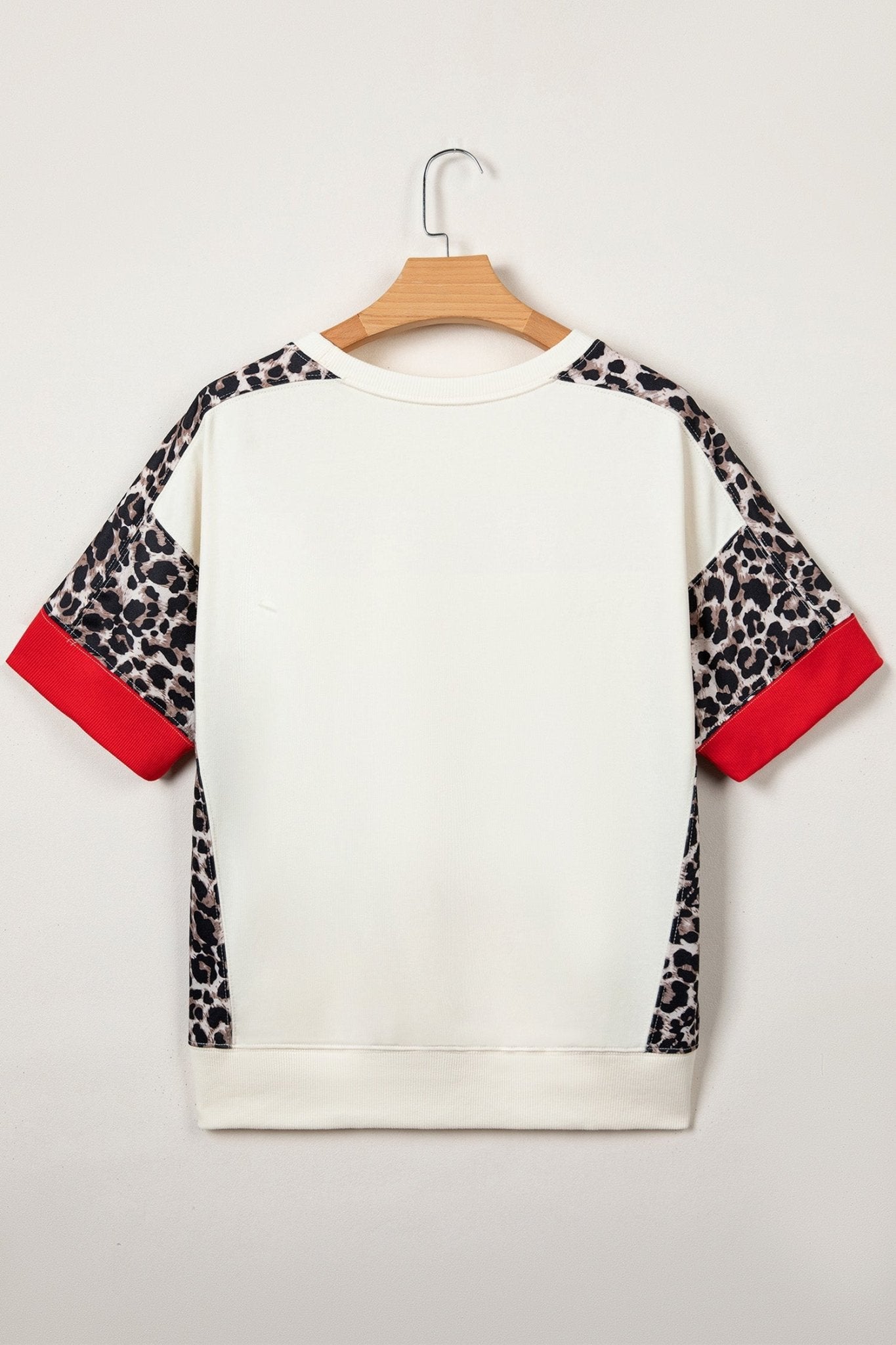 Leopard Patchwork Uneven Hem Short Sleeve Top - Rooted & Reckless Co.