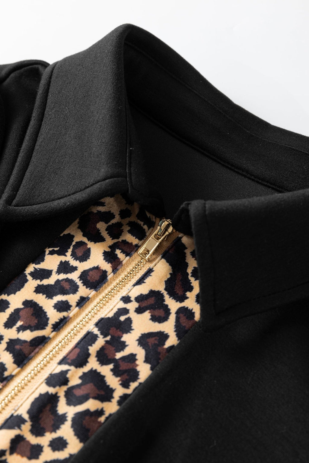 Leopard Patchwork Zip Collared Puff Sleeve Mini Dress - Rooted & Reckless Co.
