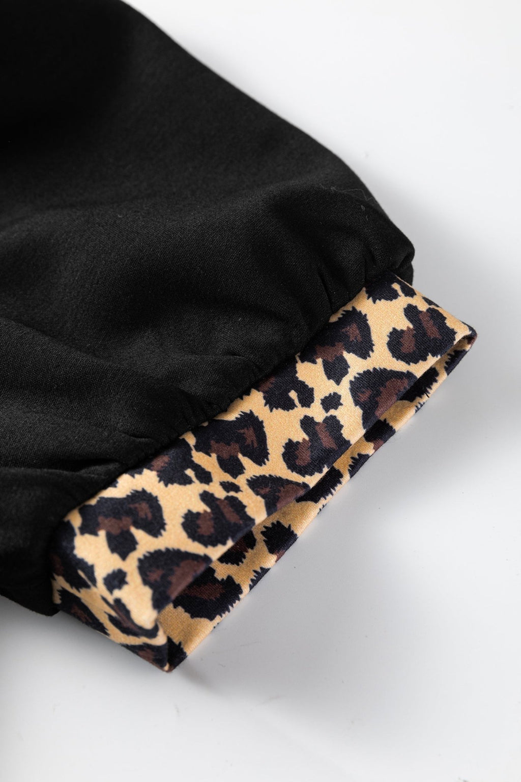 Leopard Patchwork Zip Collared Puff Sleeve Mini Dress - Rooted & Reckless Co.