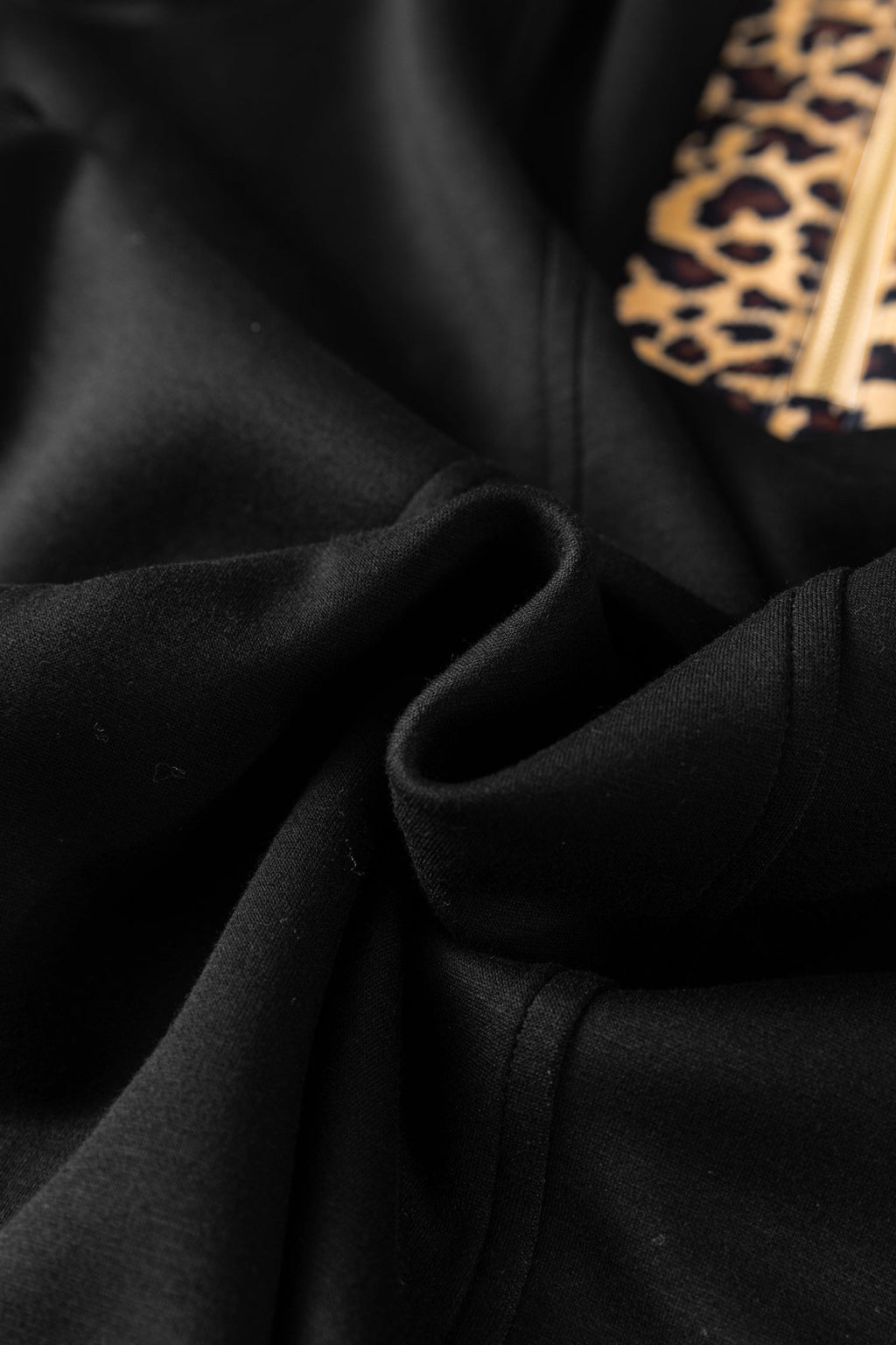 Leopard Patchwork Zip Collared Puff Sleeve Mini Dress - Rooted & Reckless Co.