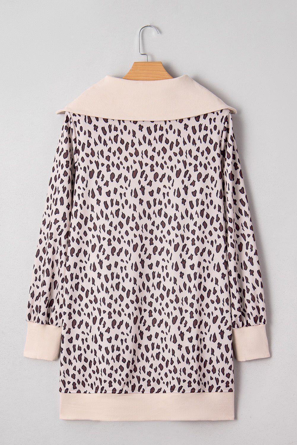 Leopard Patchwork Zip-Up Collar Mini Dress - Rooted & Reckless Co.