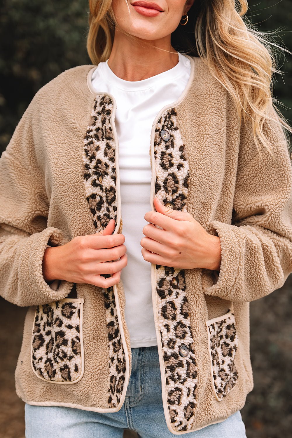 Leopard Plush Pocketed Jacket - Rooted & Reckless Co.