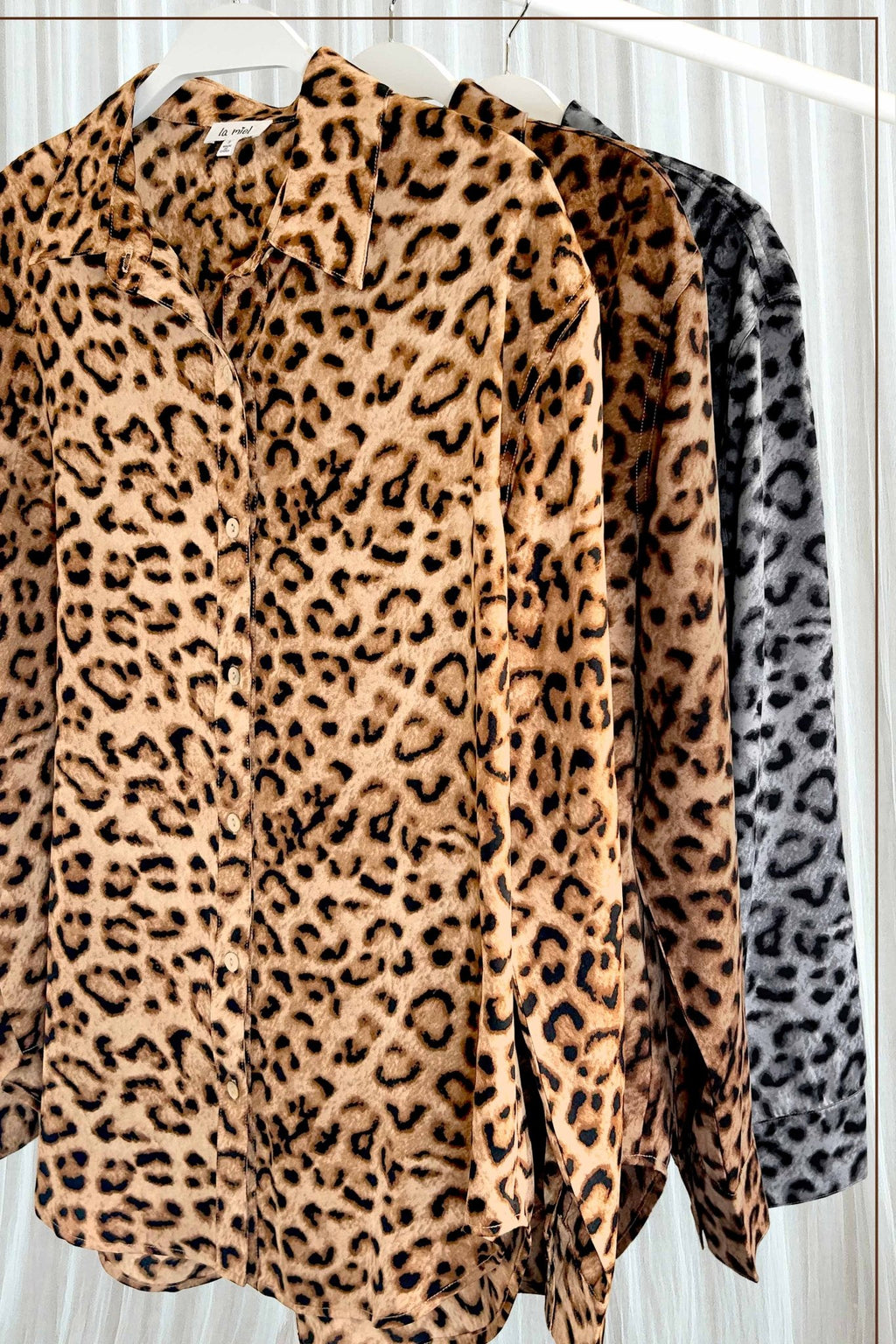 Leopard Printed Button Down Long Sleeve Shirt - Rooted & Reckless Co.