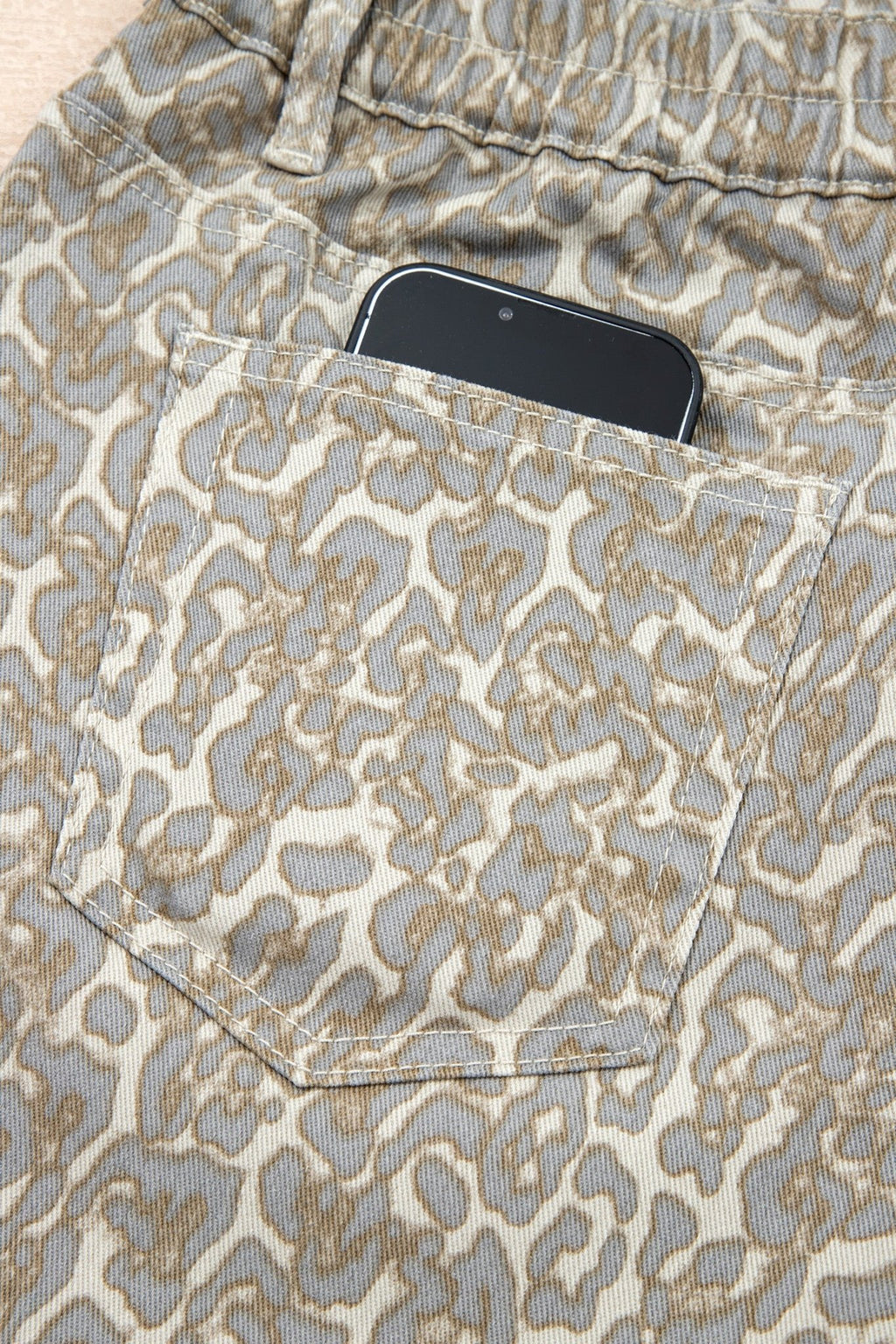 Leopard Raw Edge Denim Shorts - Rooted & Reckless Co.