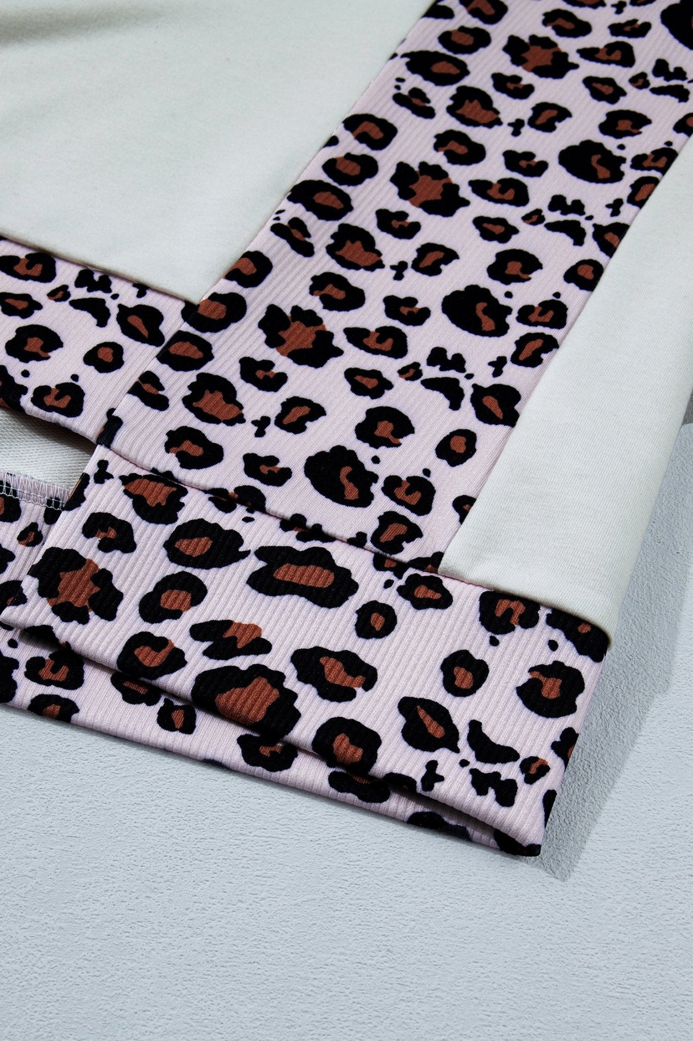 Leopard Ribbed Patchwork Uneven Hem T-Shirt - Rooted & Reckless Co.