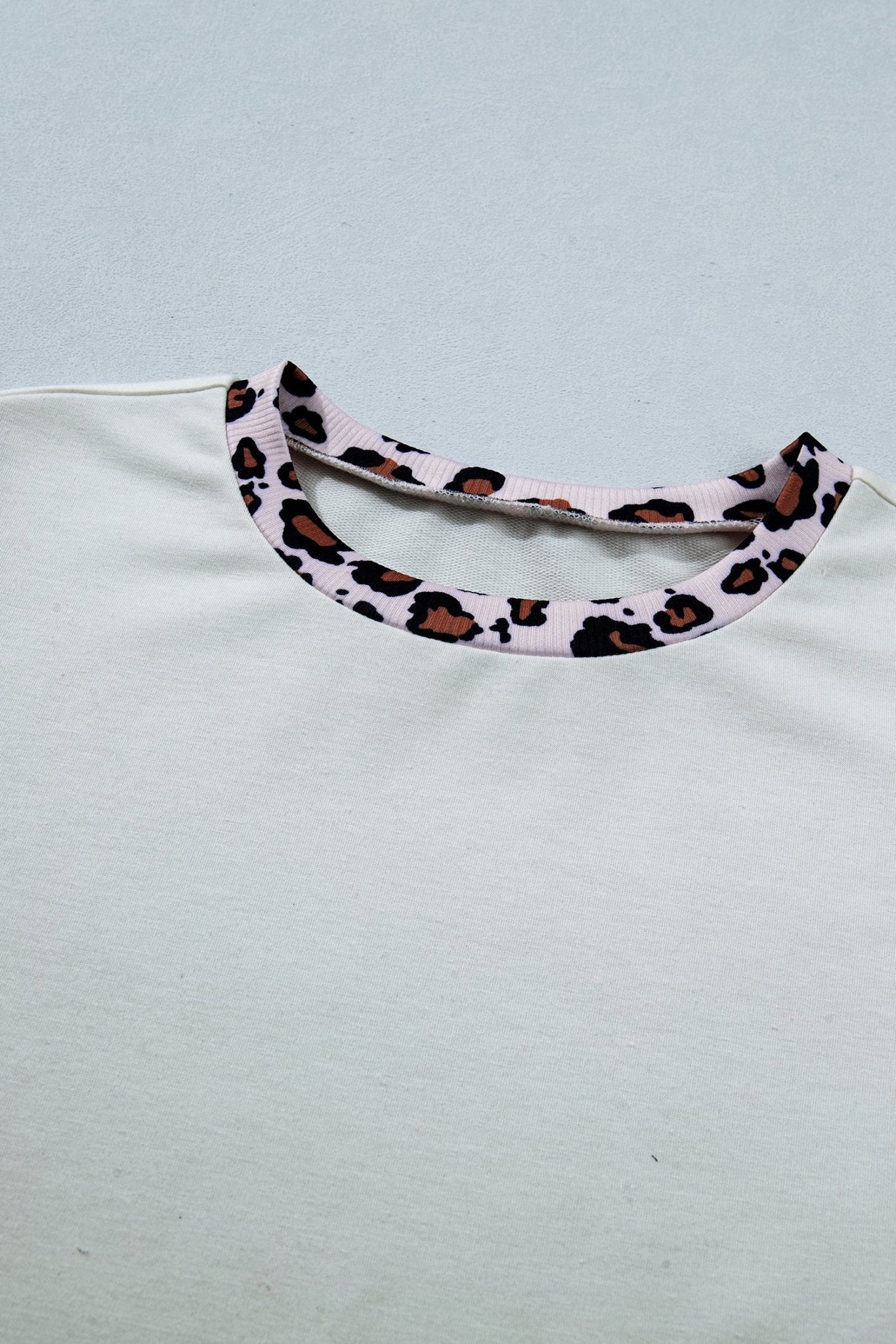 Leopard Ribbed Patchwork Uneven Hem T-Shirt - Rooted & Reckless Co.