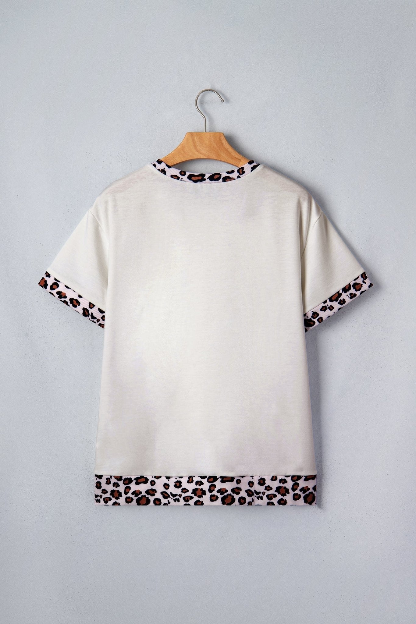 Leopard Ribbed Patchwork Uneven Hem T-Shirt - Rooted & Reckless Co.