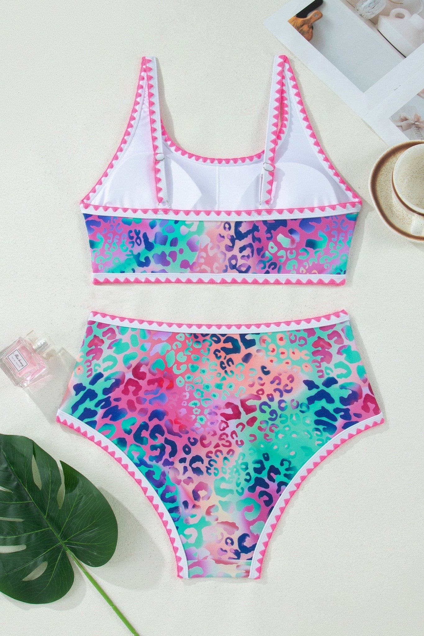Leopard Ricrac High Waist Bikini Swim Set - Rooted & Reckless Co.