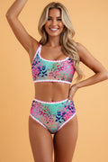Leopard Ricrac High Waist Bikini Swim Set - Rooted & Reckless Co.