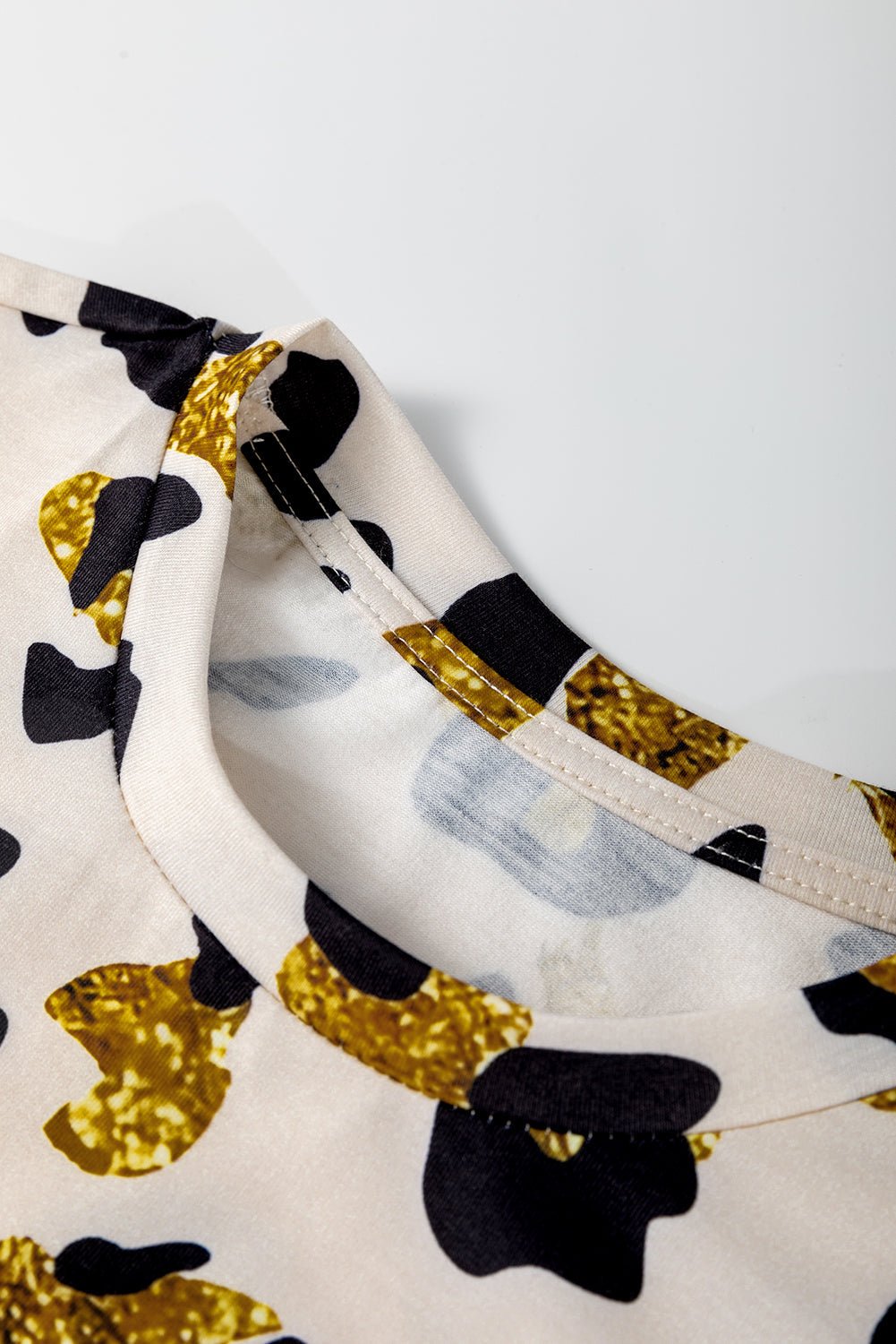 Leopard Round Neck Short Sleeve T-Shirt - Rooted & Reckless Co.