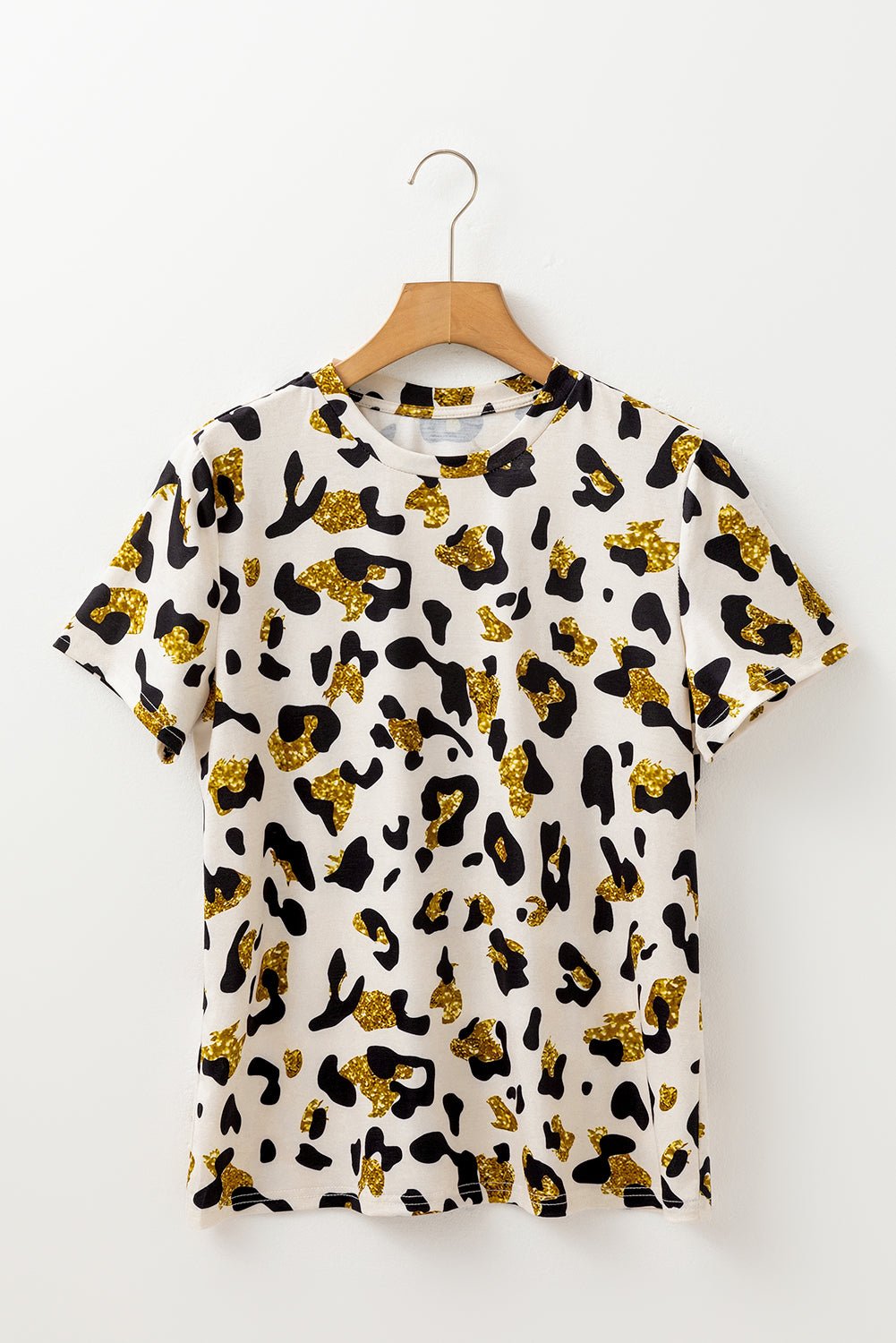 Leopard Round Neck Short Sleeve T-Shirt - Rooted & Reckless Co.