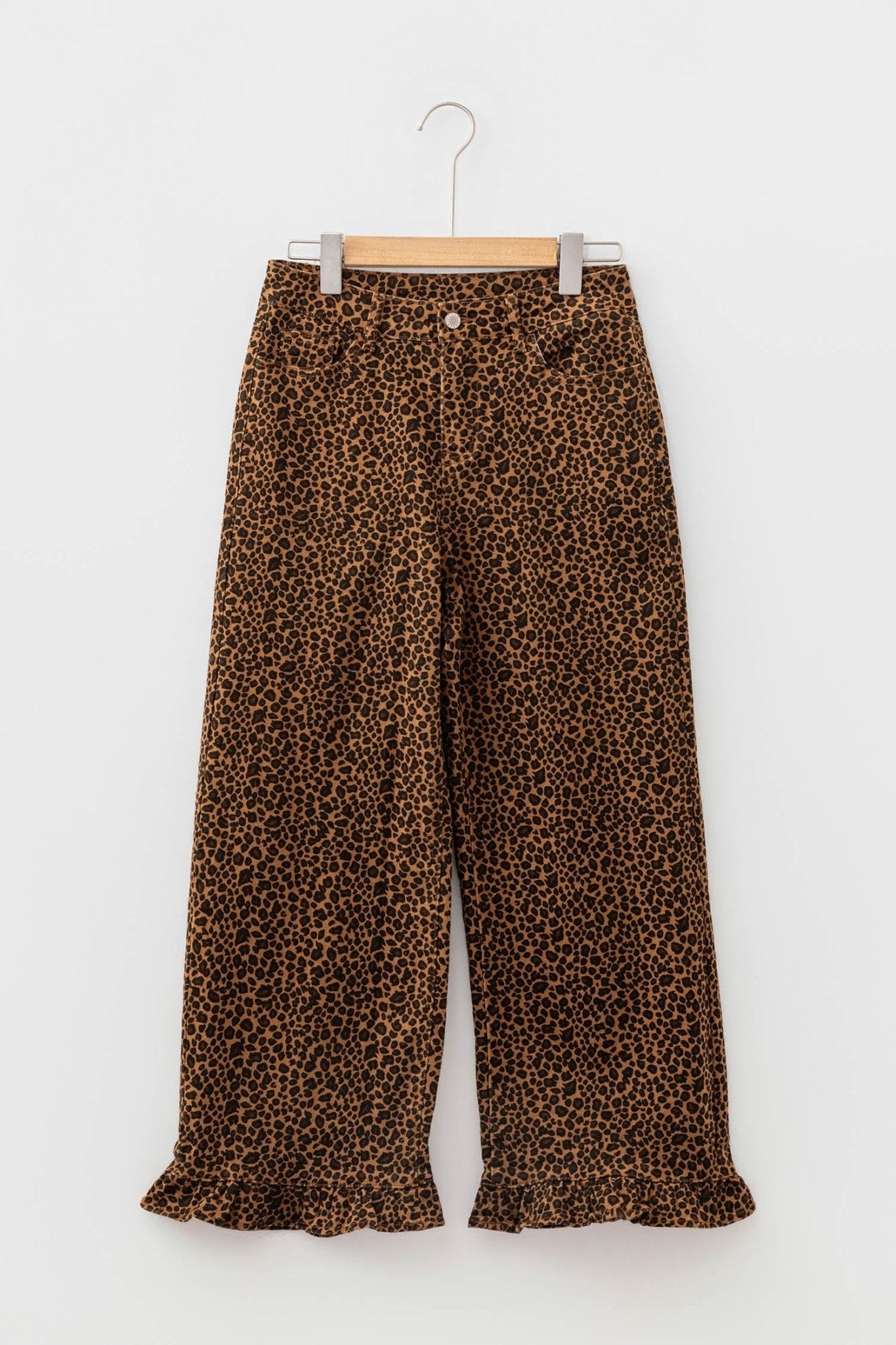 Leopard Ruffle Hem Shift Jeans - Rooted & Reckless Co.