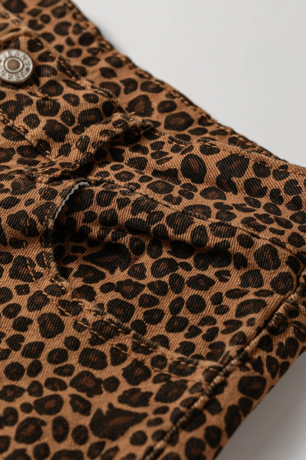 Leopard Ruffle Hem Shift Jeans - Rooted & Reckless Co.