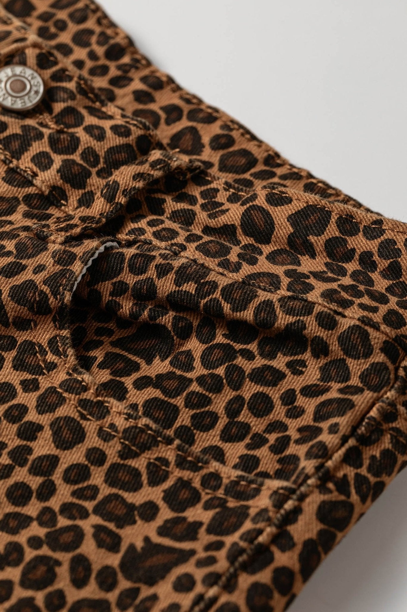 Leopard Ruffle Hem Shift Jeans - Rooted & Reckless Co.