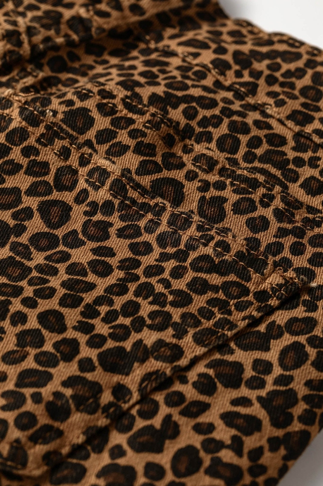 Leopard Ruffle Hem Shift Jeans - Rooted & Reckless Co.
