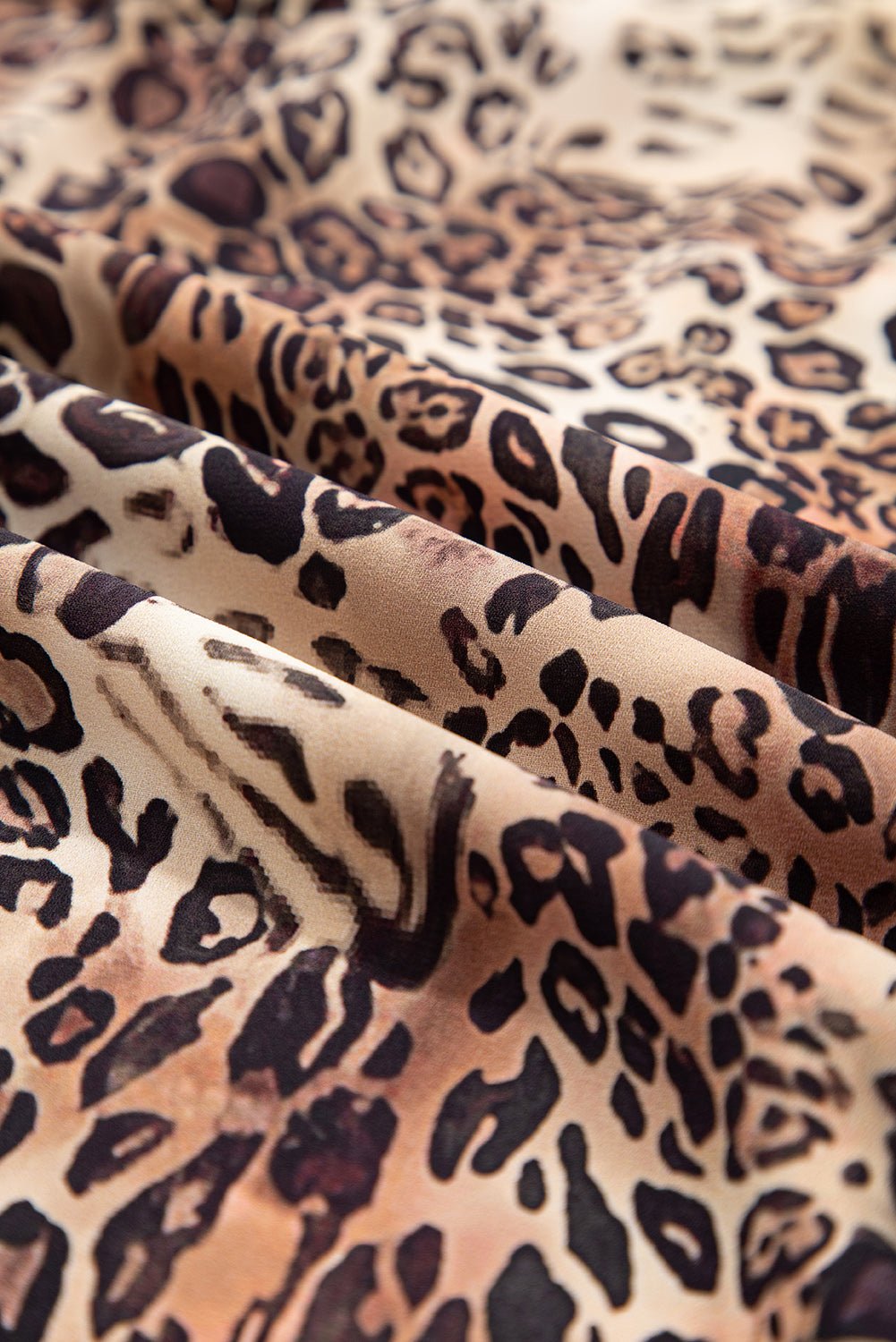 Leopard Ruffle Long Sleeve Mini Dress - Rooted & Reckless Co.