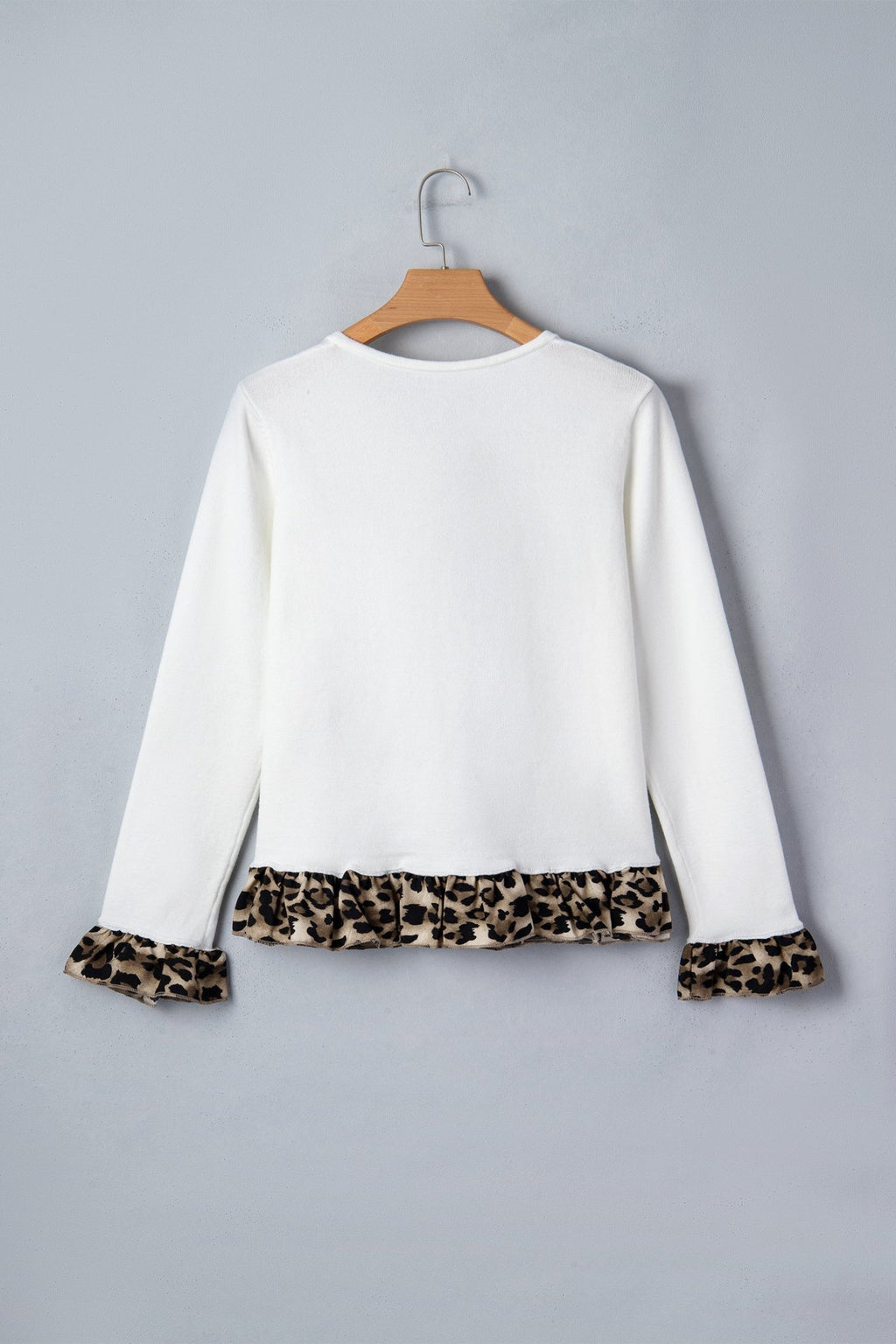 Leopard Ruffle Patchwork Button Up Cropped Cardigan - Rooted & Reckless Co.