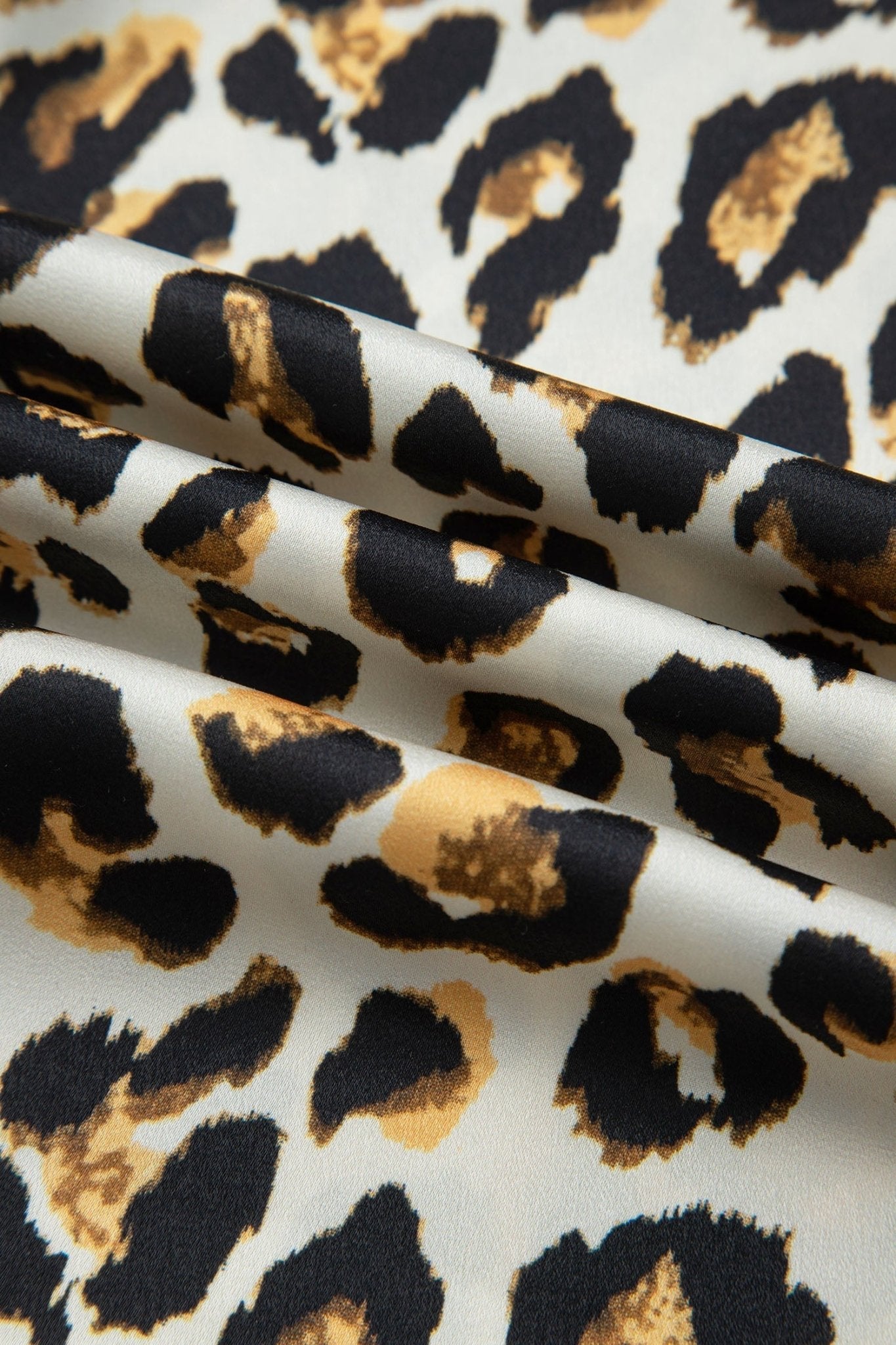 Leopard Ruffle Trim 3/4 Sleeve Buttoned Shirt - Rooted & Reckless Co.