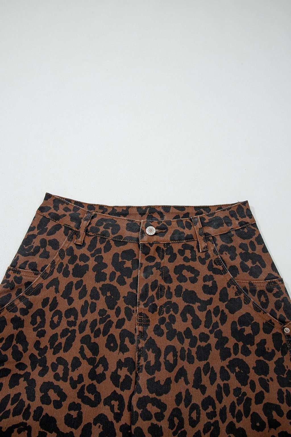 Leopard Seam Detail High Waist Barrel Leg Jeans - Rooted & Reckless Co.