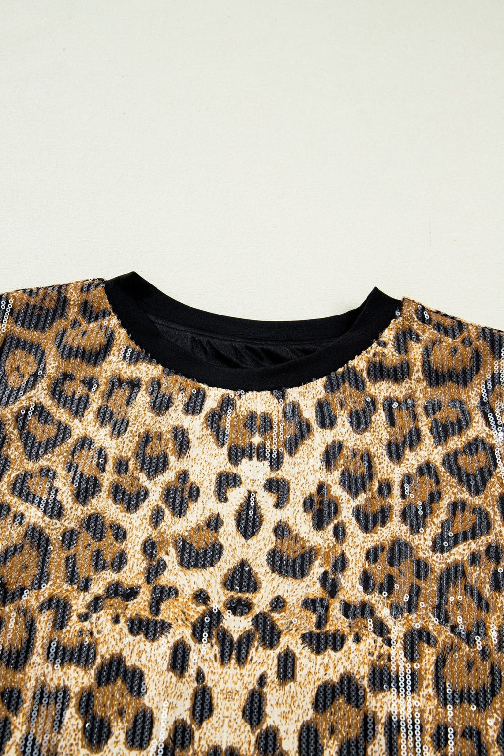 Leopard Sequin Short Sleeve Top - Rooted & Reckless Co.