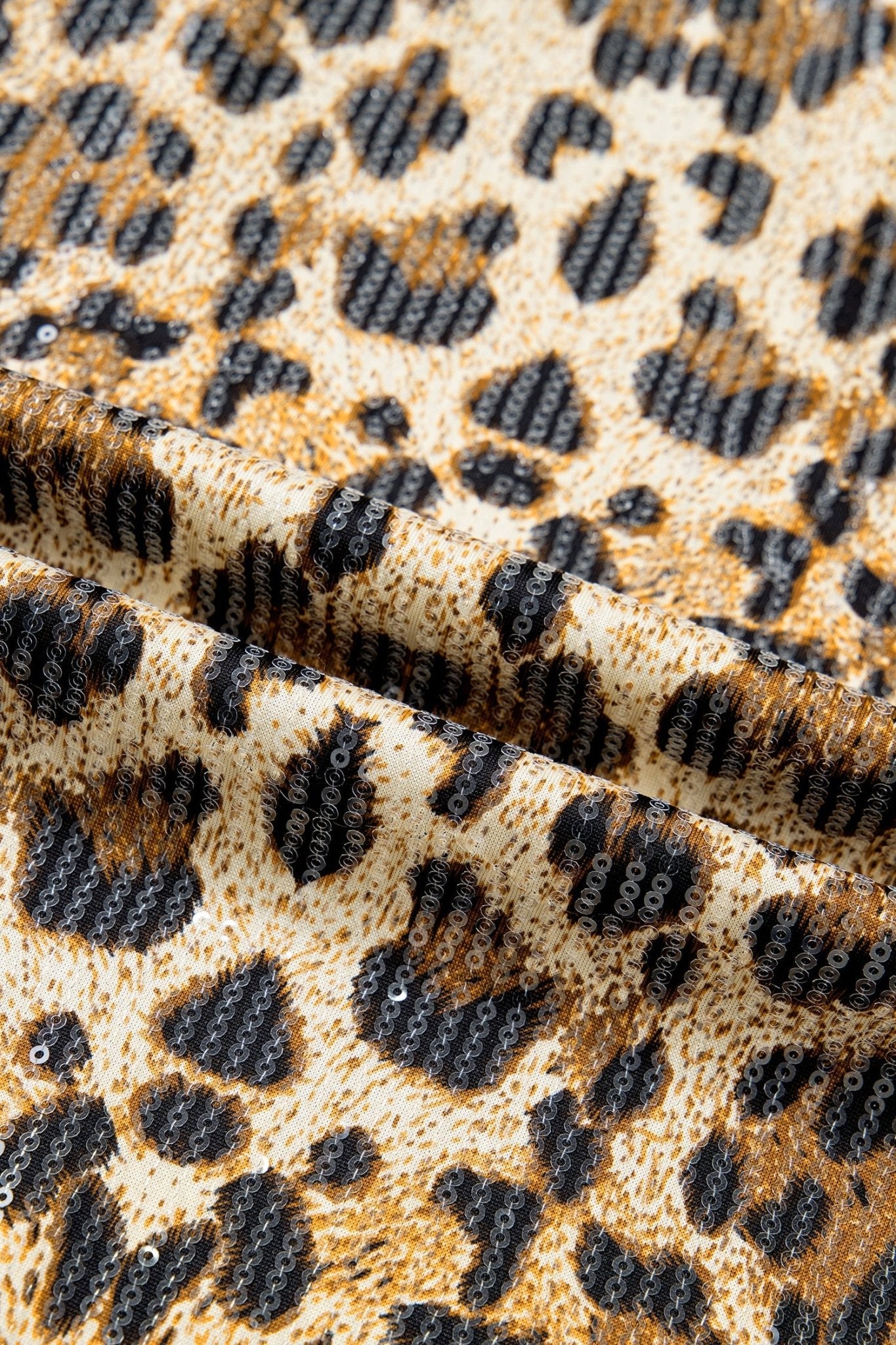 Leopard Sequin Short Sleeve Top - Rooted & Reckless Co.